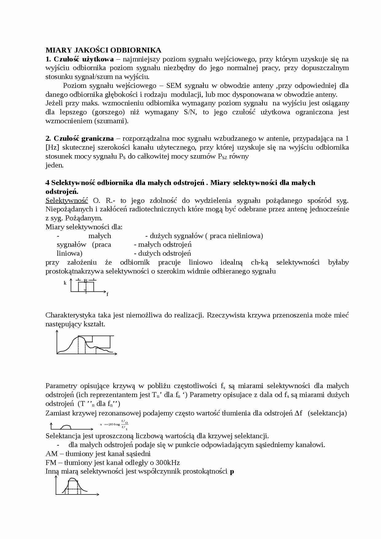 Miary jakości odbiornika - wykład - strona 1