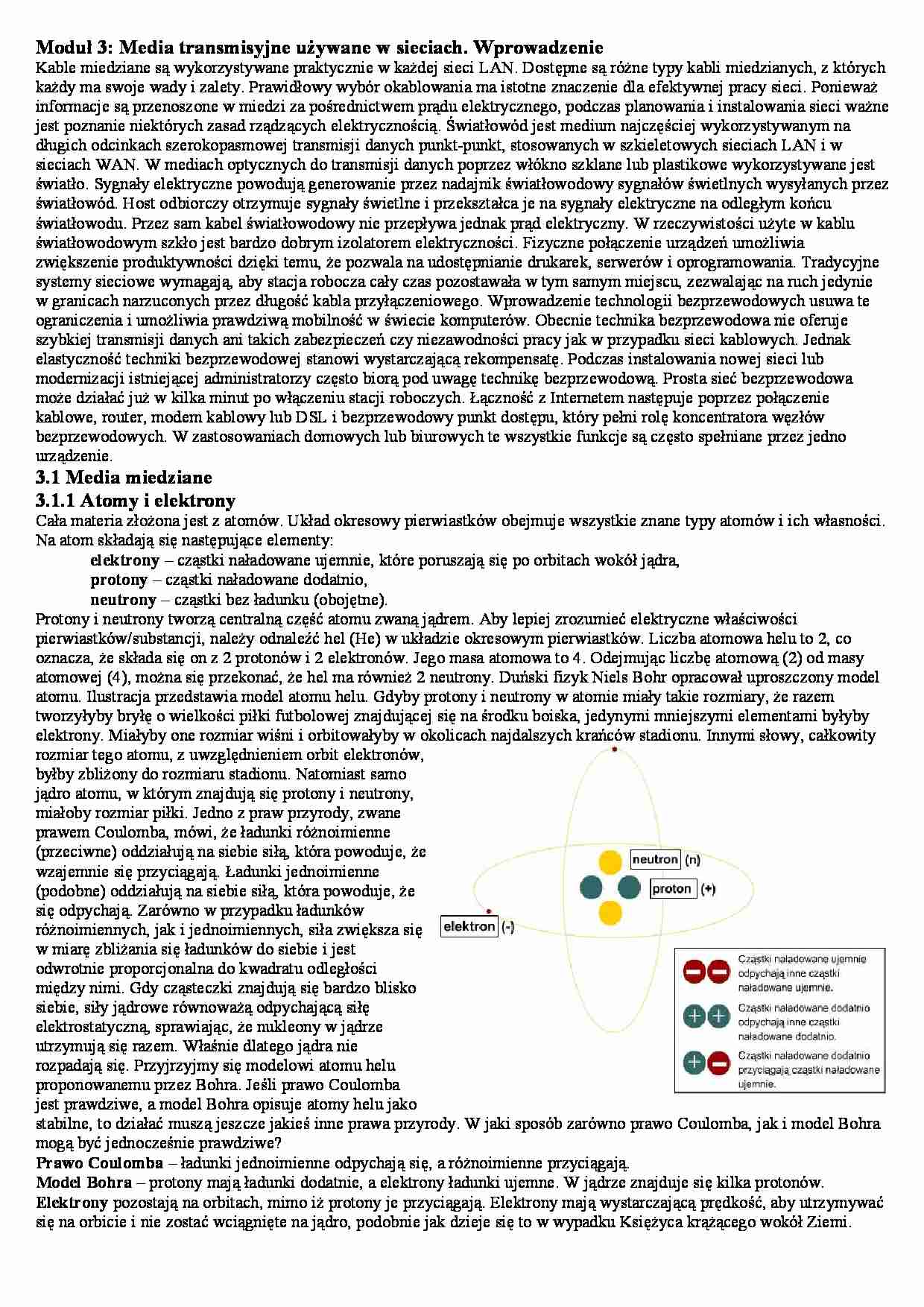 Media transmisyjne używane w sieciach - wykład - strona 1