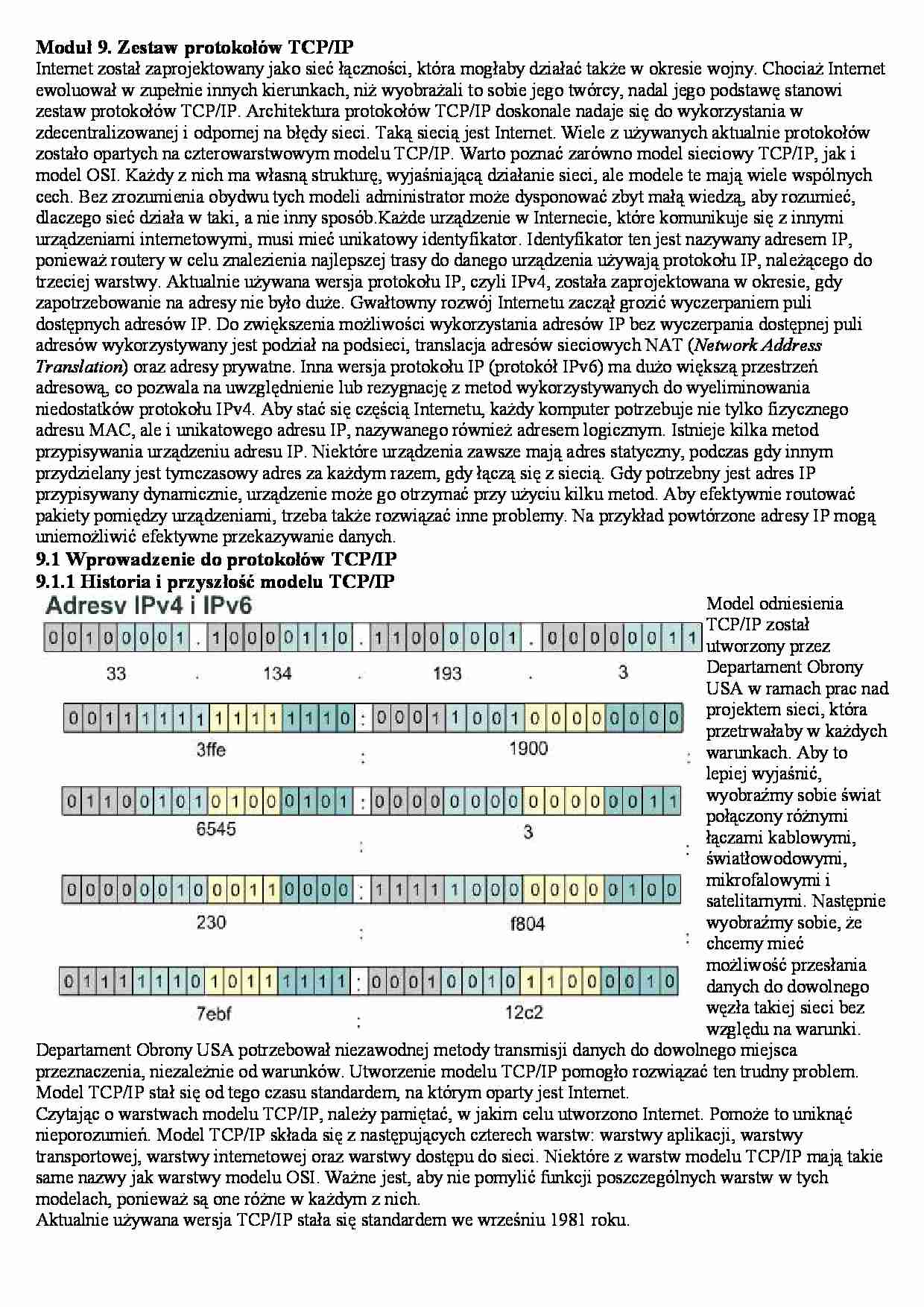 Zestaw protokołów TCP.IP - wykład - strona 1