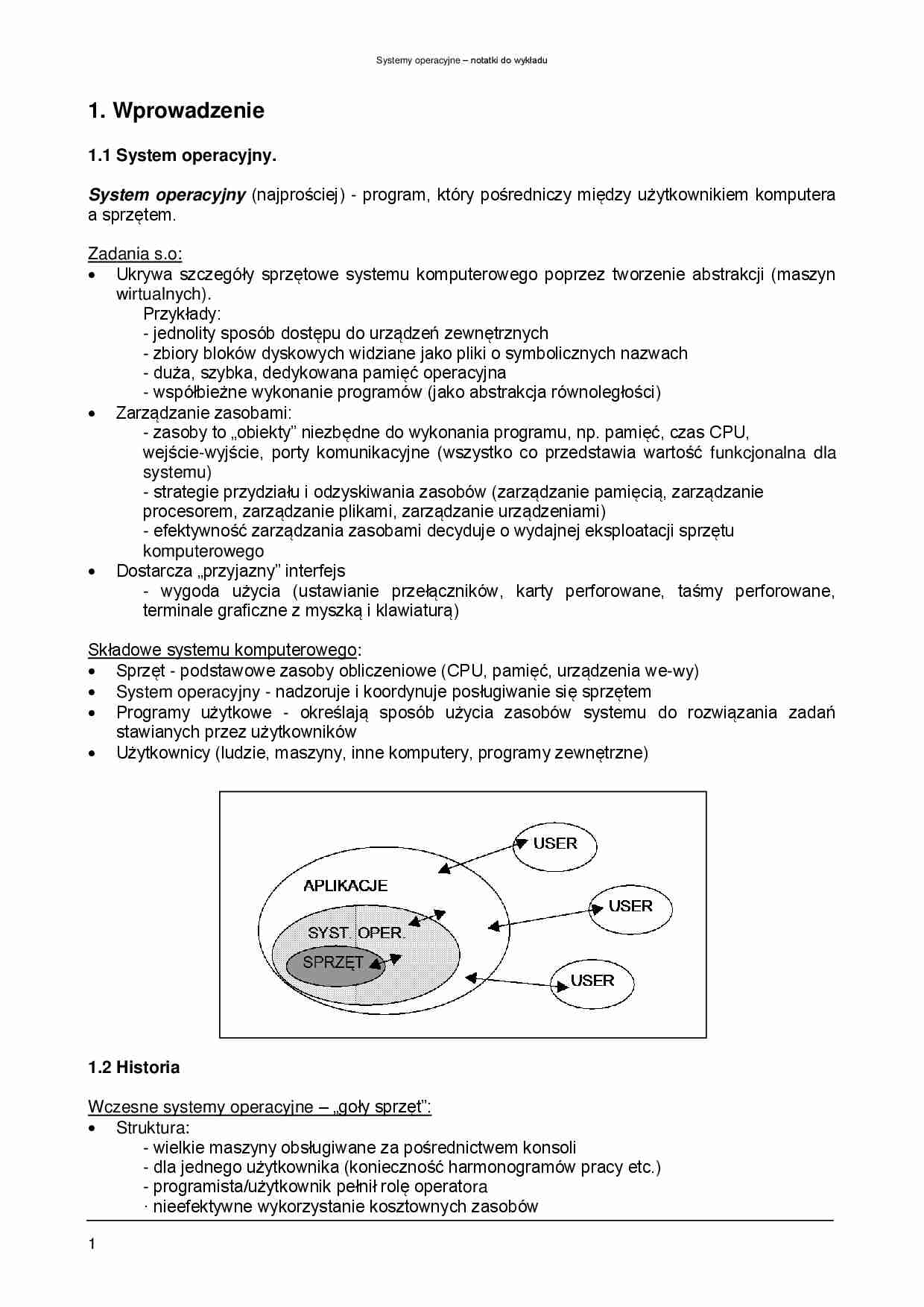 Opracowanie - system operacyjny i jego składowe - strona 1