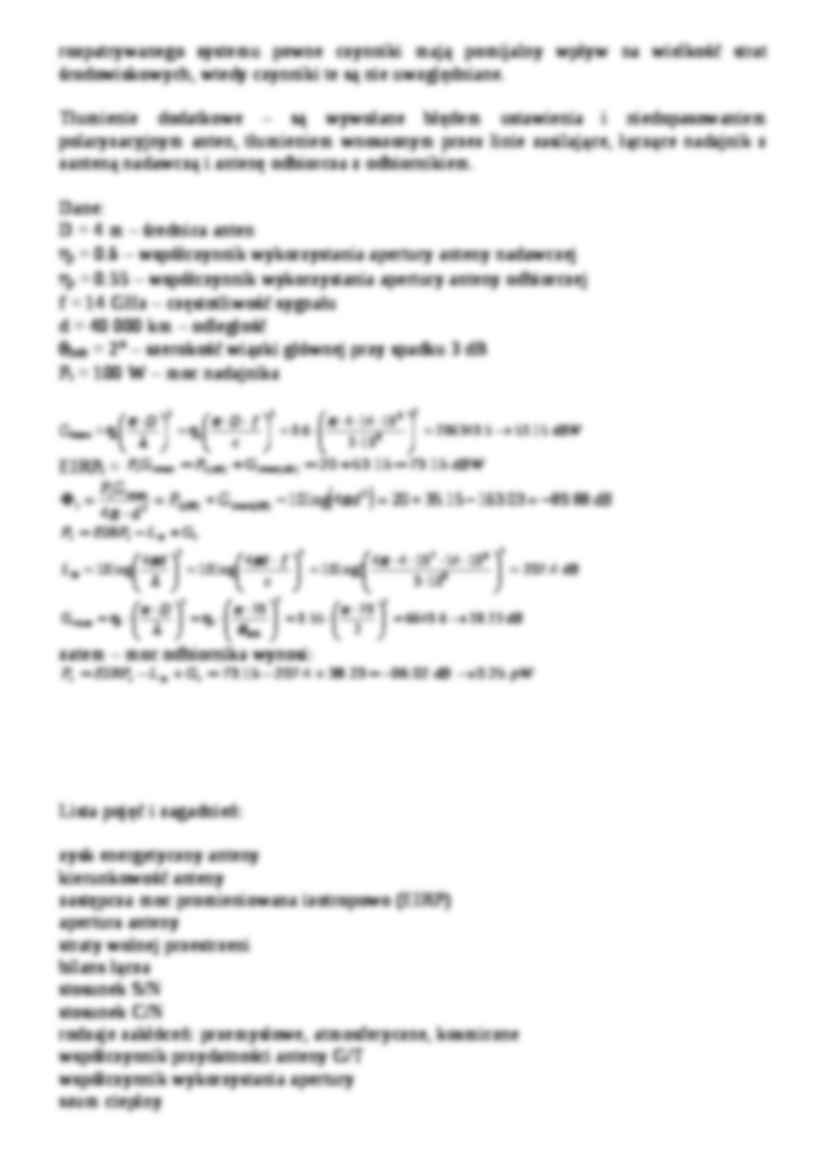 Bilans łącza - wykład - strona 2