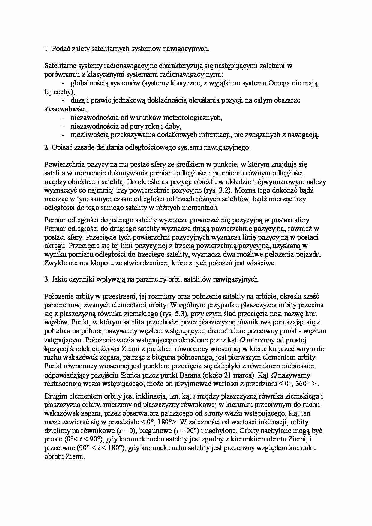 Pytania i odpowiedzi na egzamin - technika satelitarna - strona 1