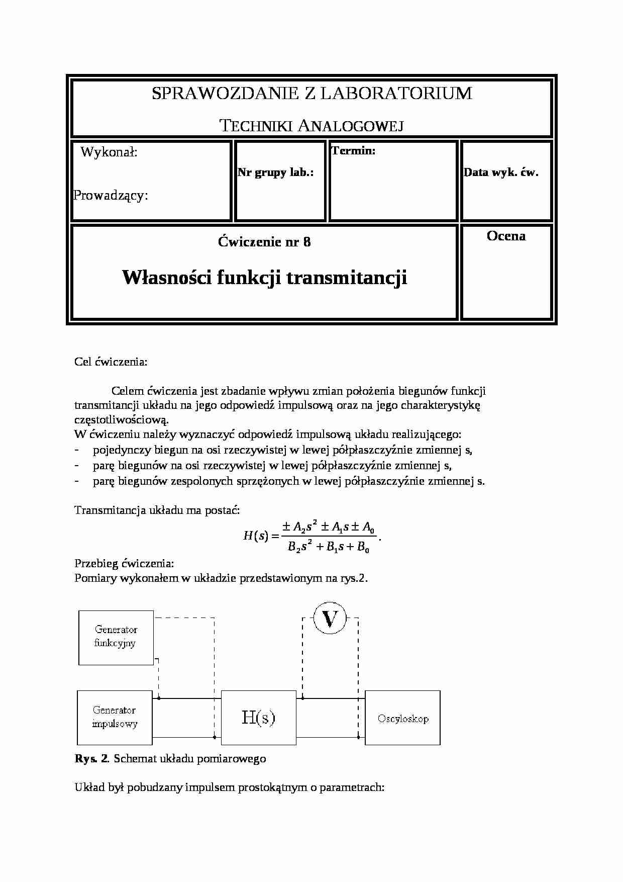 Wykład - własności funkcji transmisyjnych - strona 1