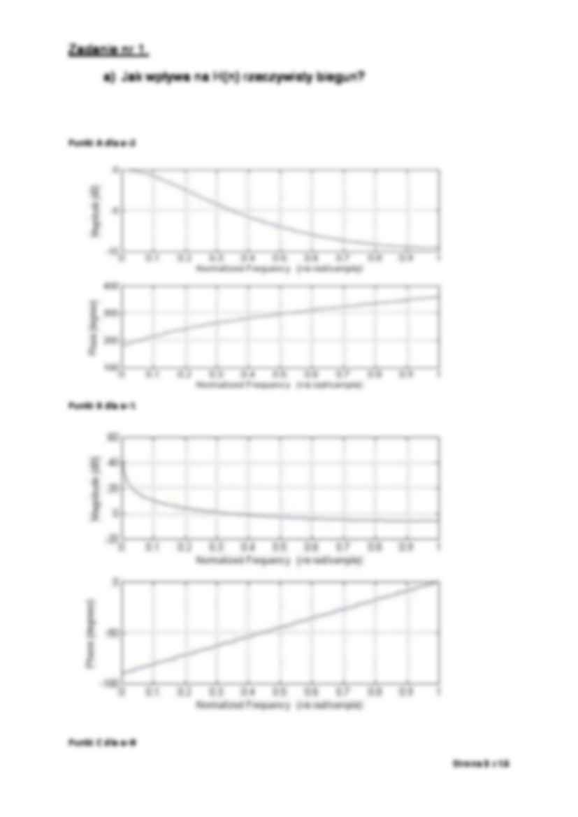 Sprawozdanie - Wpływ rozmieszczenia zer i biegunów na funkcję transmitancji - strona 3