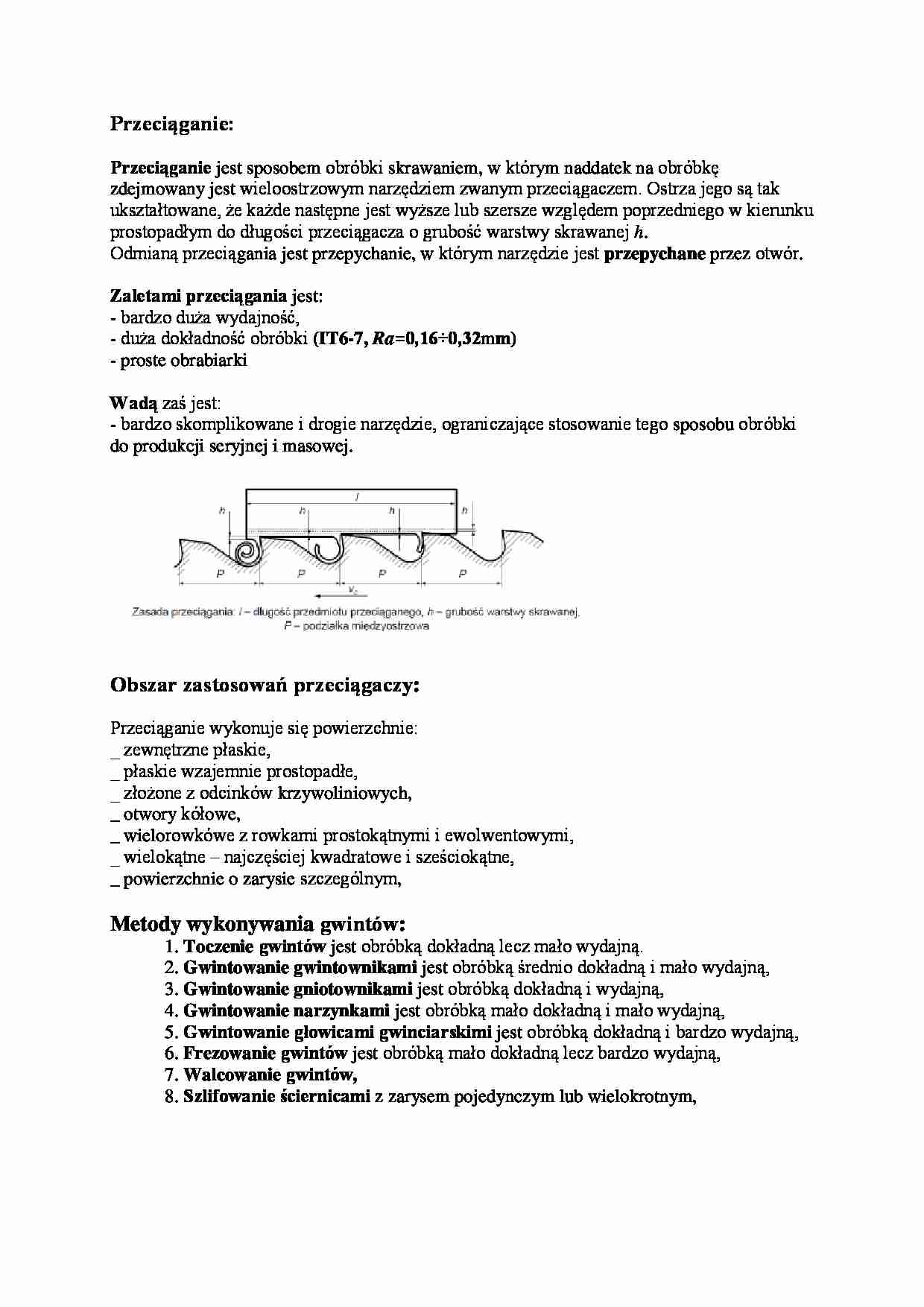 Wykład - przeciąganie i gwintowanie - strona 1