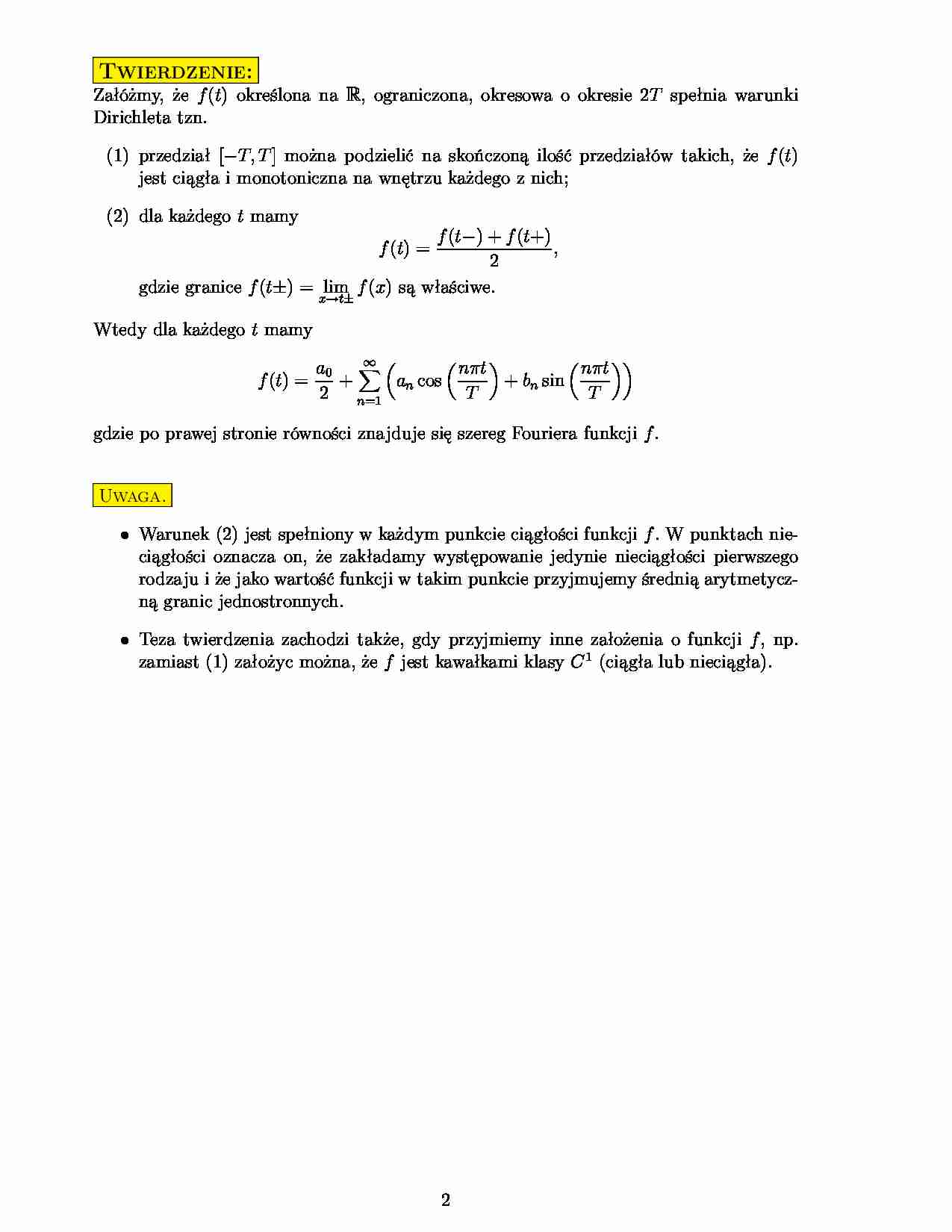 Wykład - szeregi fouriera - strona 1