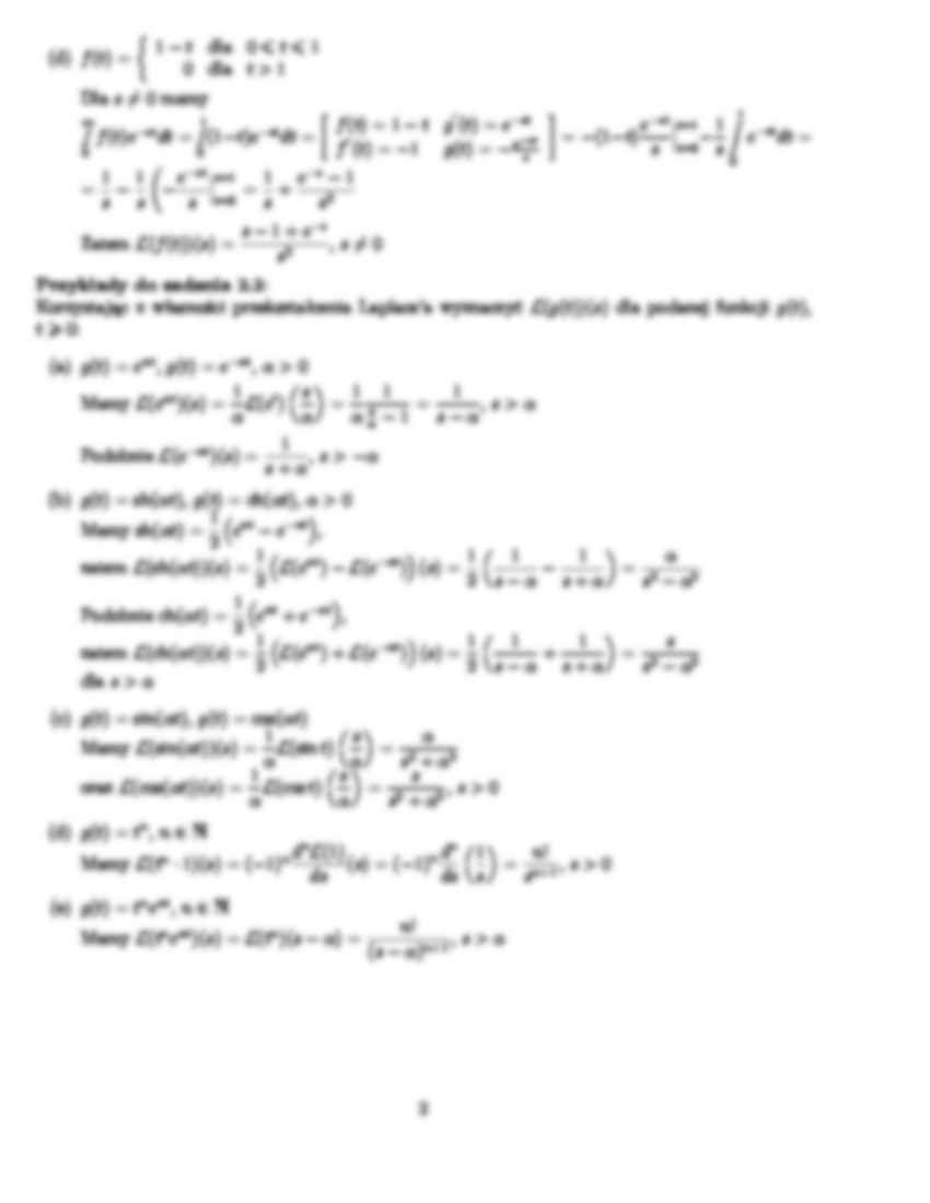 Transformata Laplace'a - ćwiczenia - strona 2