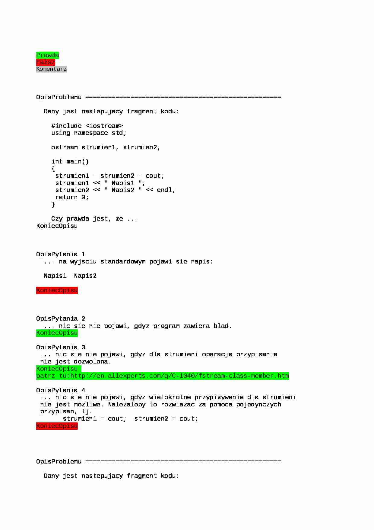 Rozwiązania do ćwiczeń - strona 1