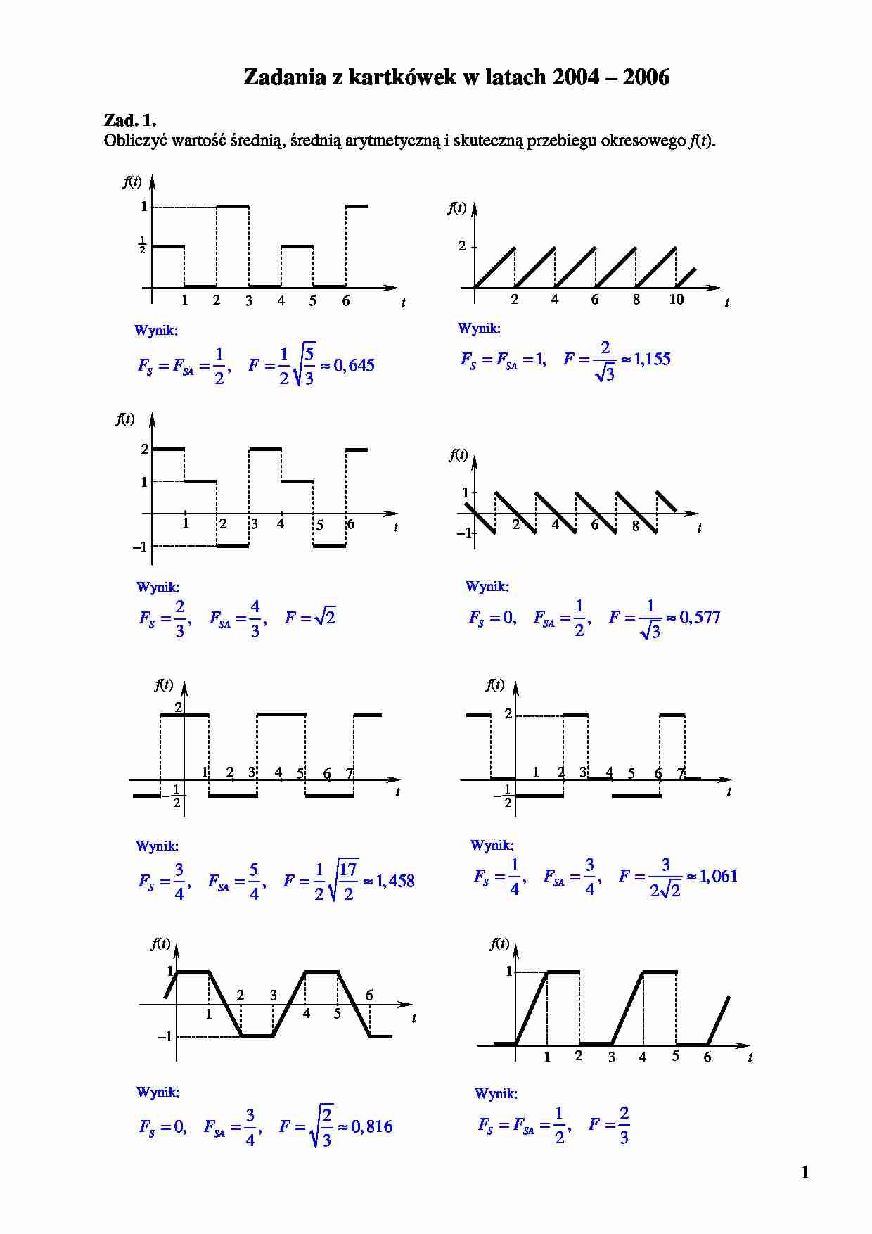 Zadania na kolokwium - strona 1