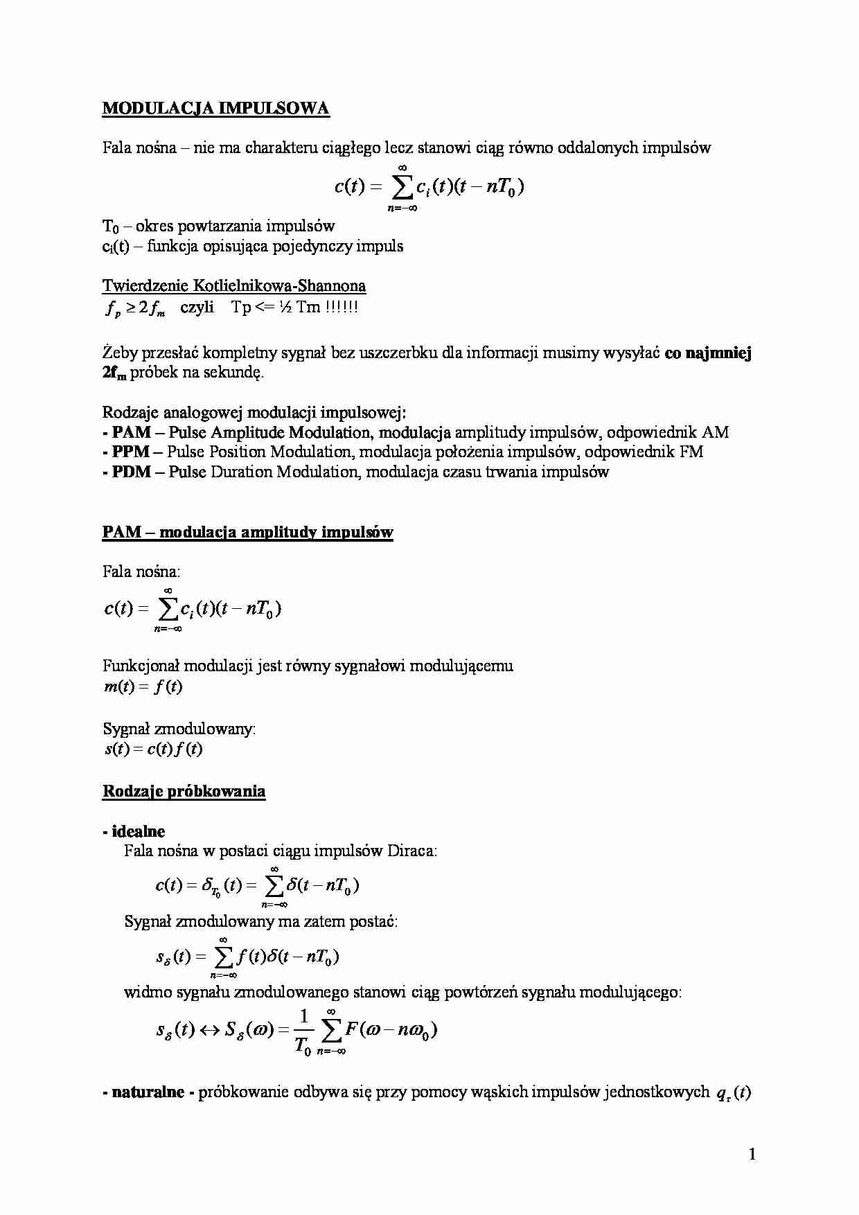 Wykład - modulacja impulsowa - strona 1