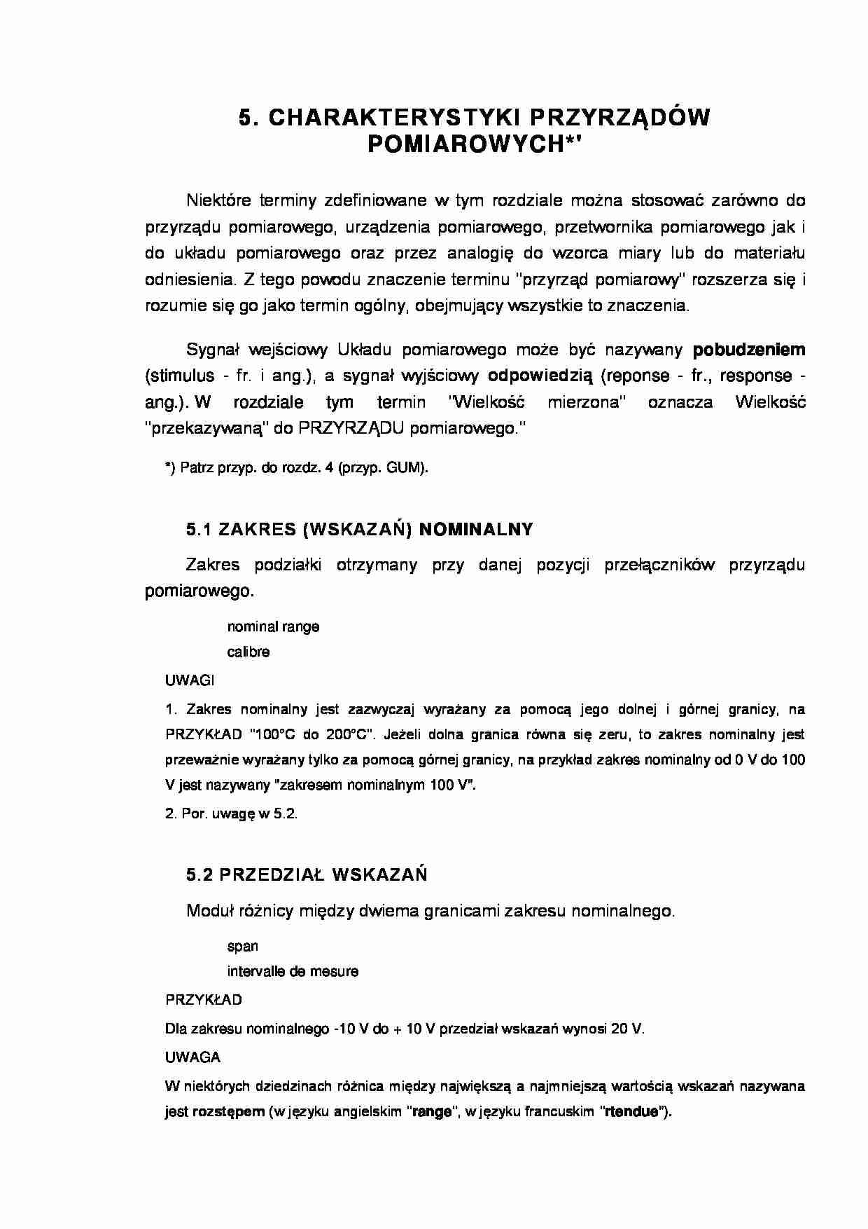 Charakterystyka przyrządów pomiarowych - wykład - strona 1