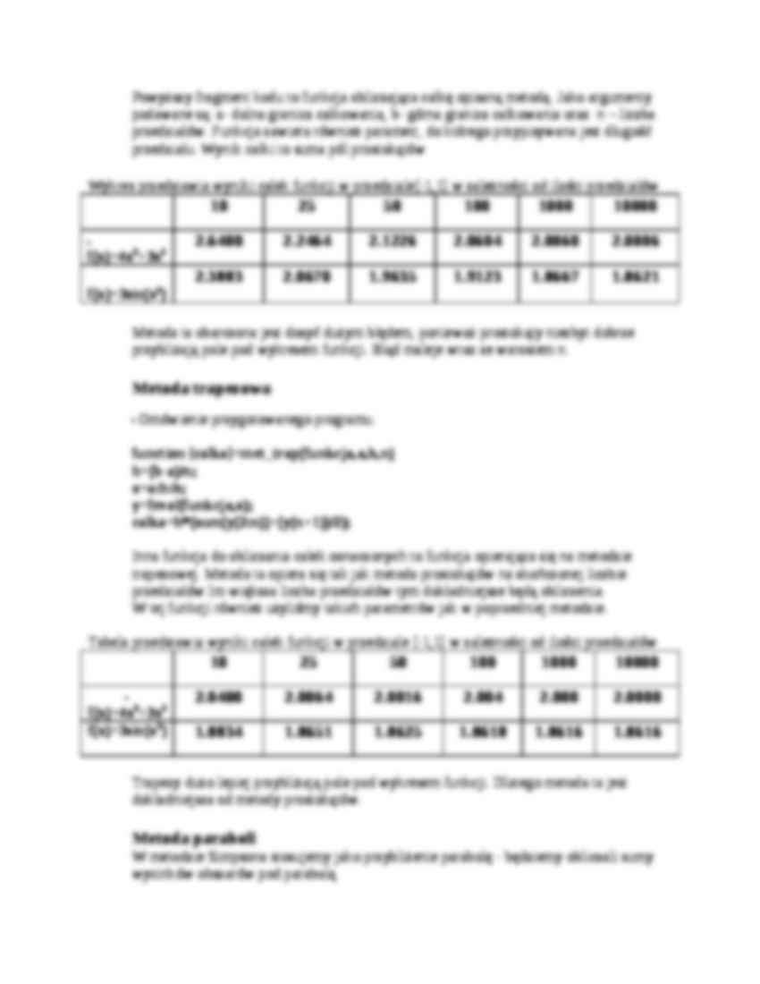 Całkowanie numeryczne - metoda Simsona - strona 2