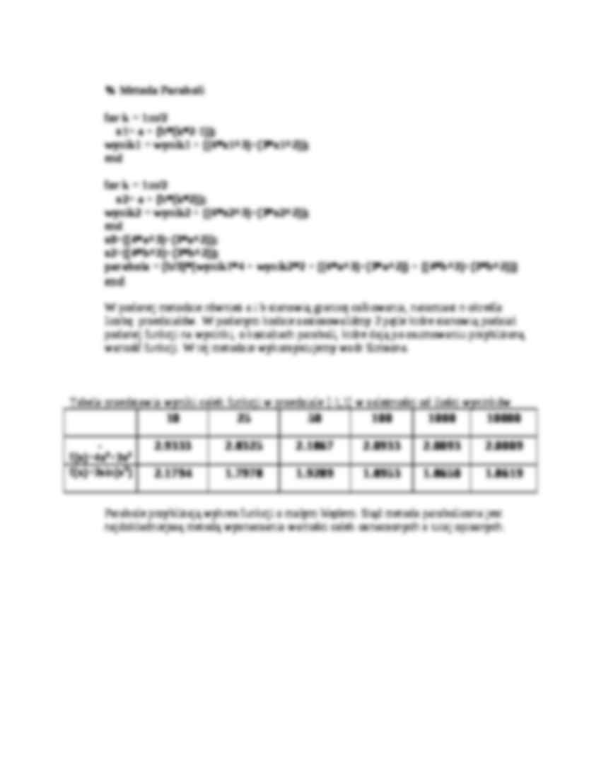Całkowanie numeryczne - metoda Simsona - strona 3