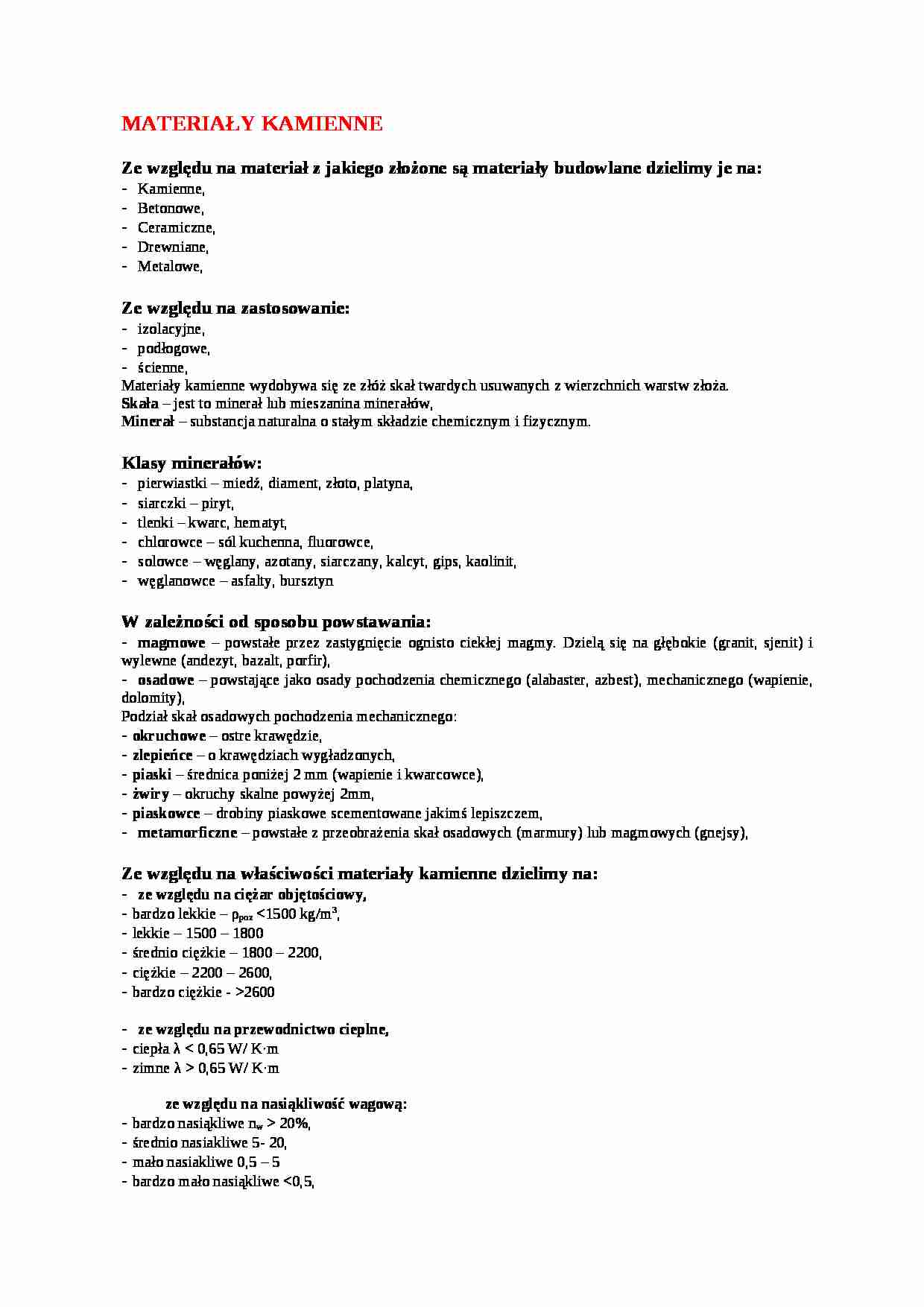 Materiały kamienne - wykład - strona 1