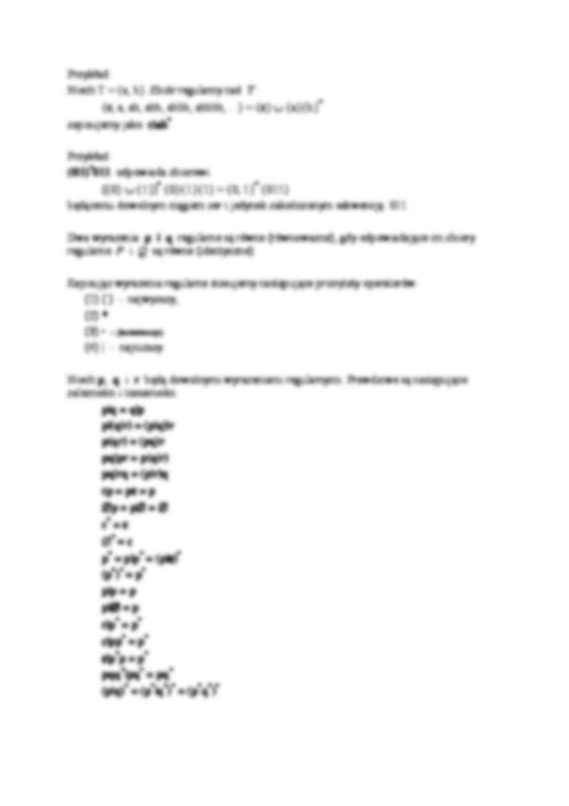 Zbiory regularne - wykład - strona 2