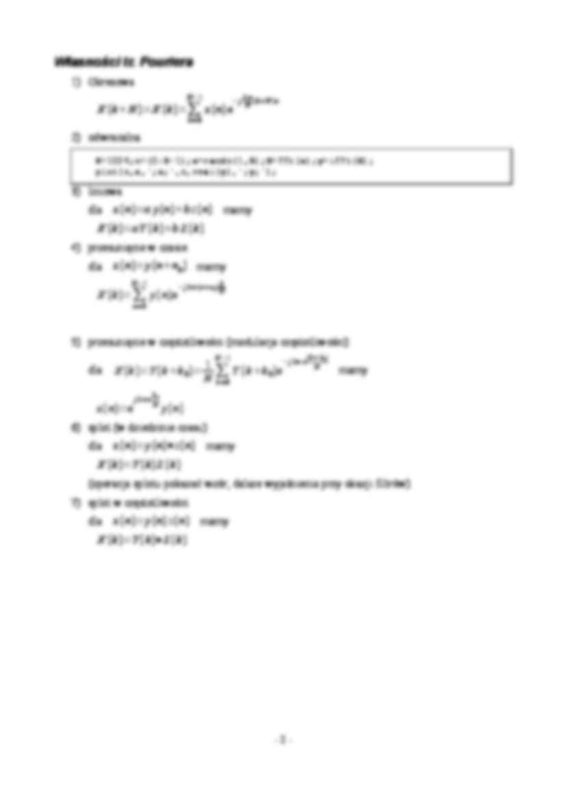 Transformacje częstotliwościowe - wykład - strona 2