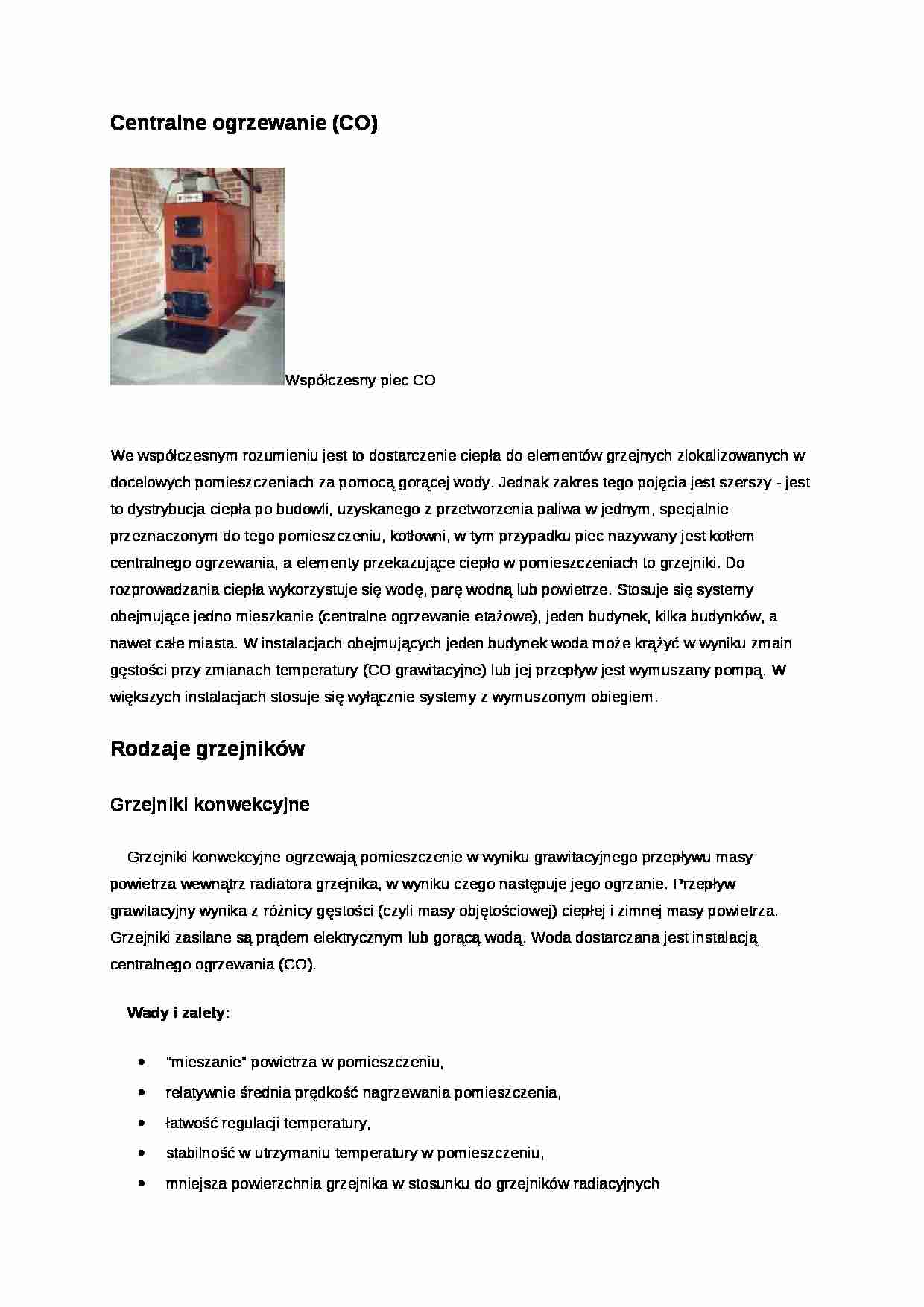 Centralne ogrzewanie - Współczesny piec CO - strona 1