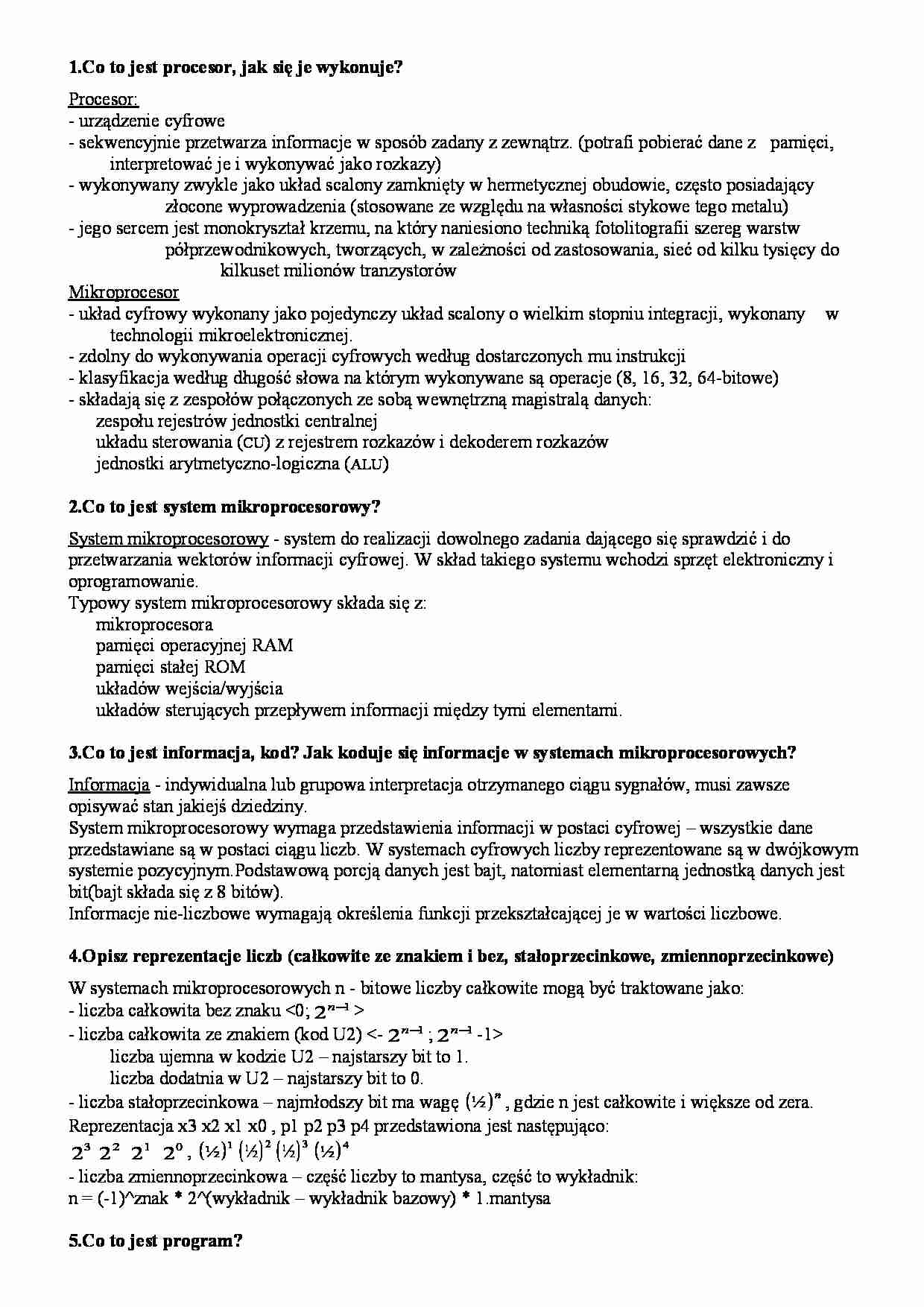 Pytania i odpowiedzi egzamin - strona 1