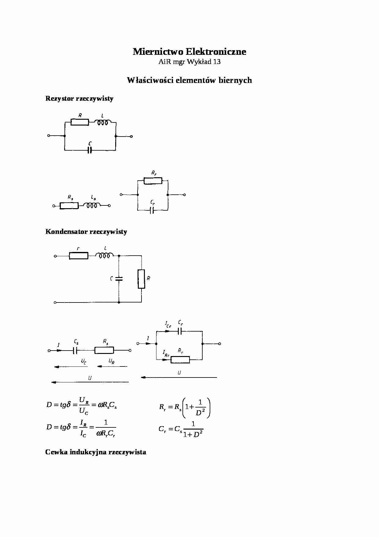 Wykład - właściwosci elementów biernych - strona 1