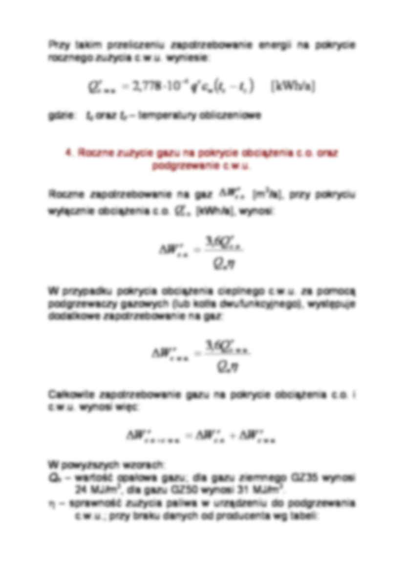 Bilans opłacalności zużycia gazu do podgrzewania - wykład - strona 2