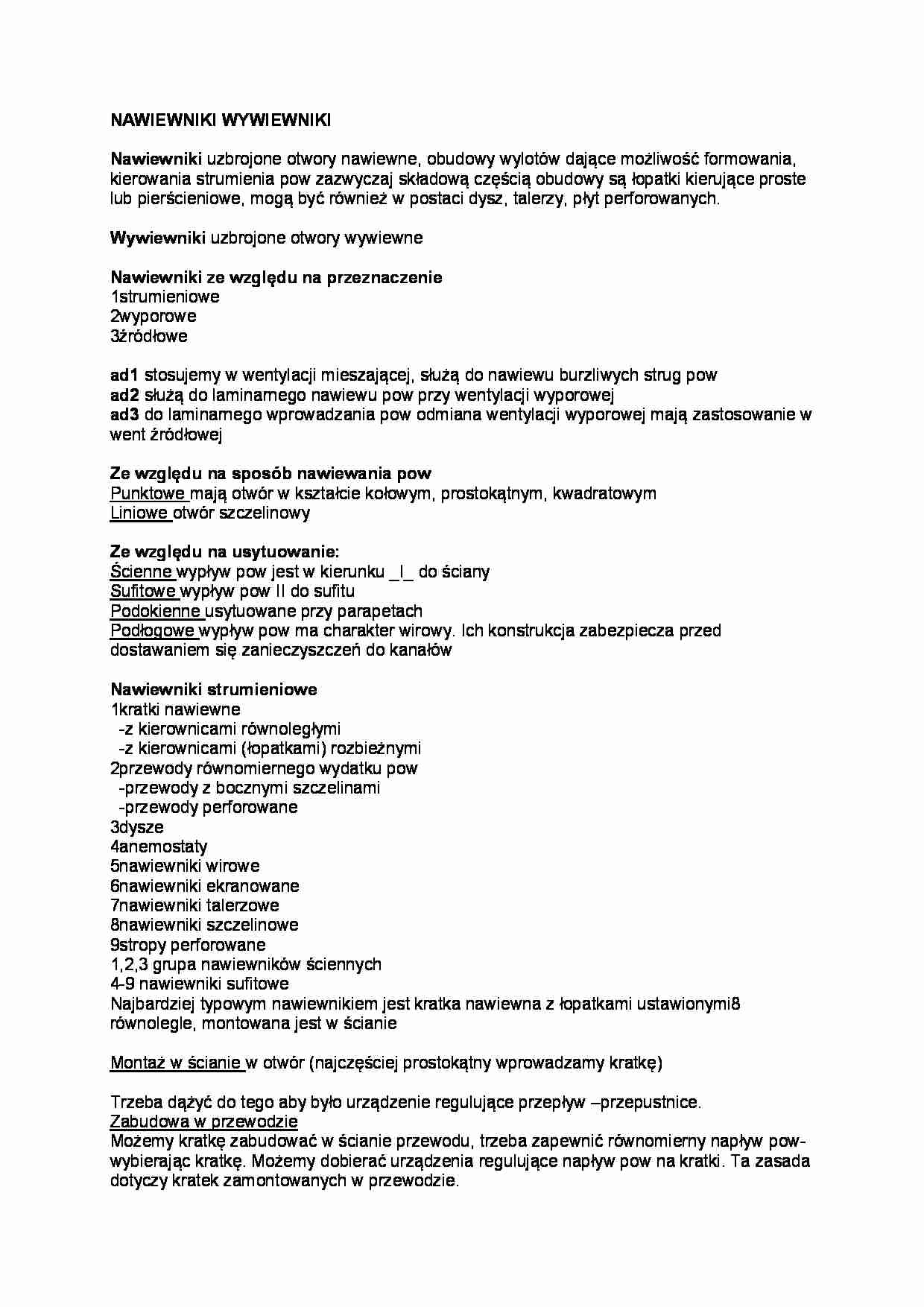 Nawiewniki, wywiewniki - wykład - strona 1
