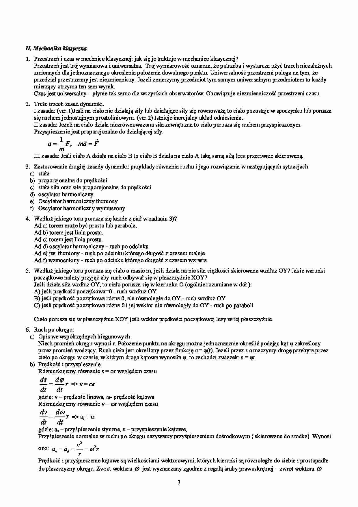 Wykład - mechanika klasyczna - strona 1