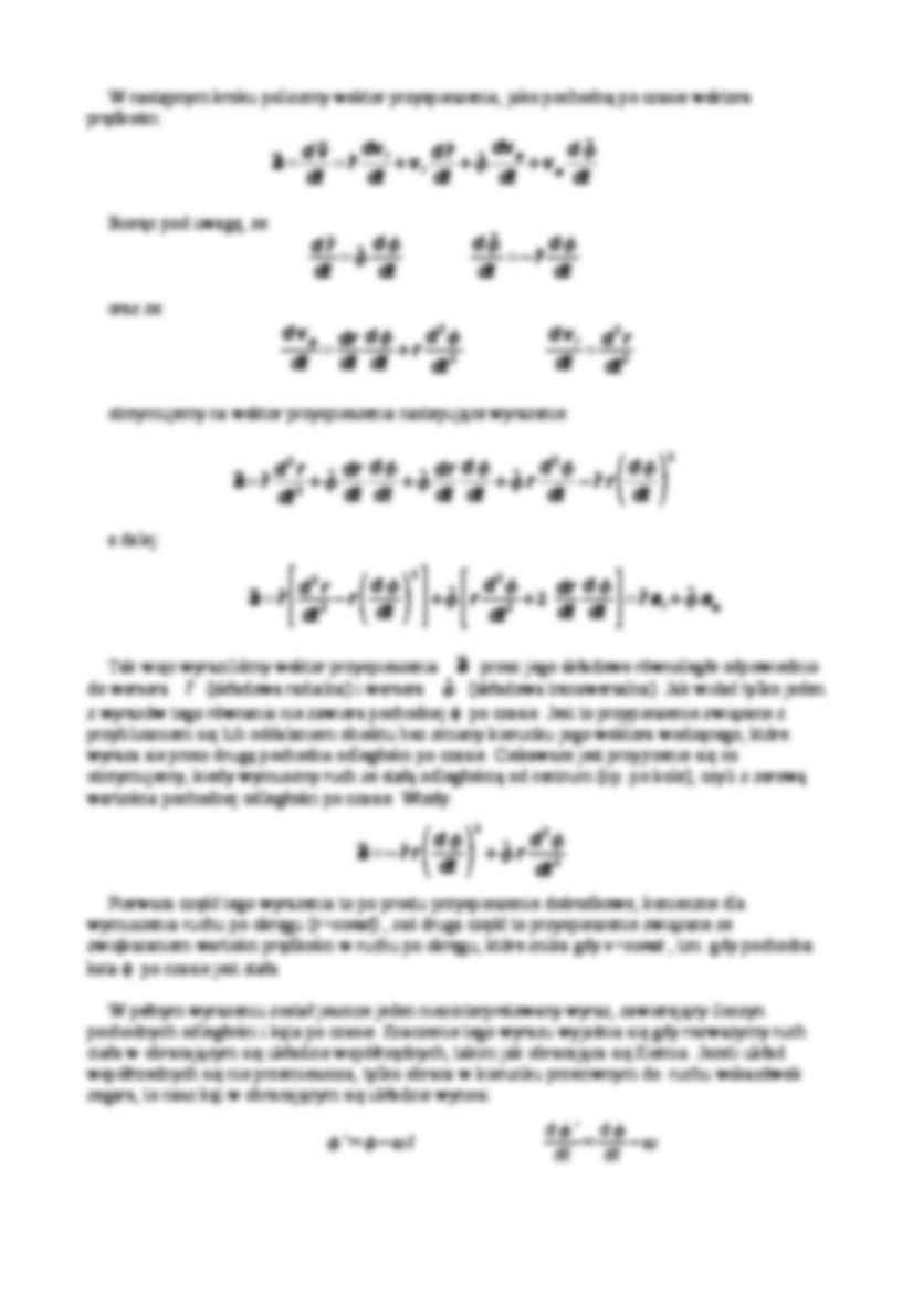 Opis wektorów prędkości i przyspieszenia - wykład - strona 2