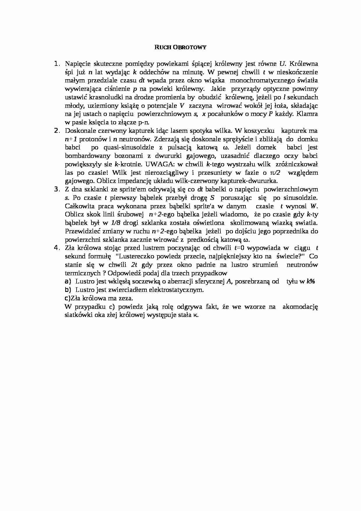 Ruch obrotowy - zadania - strona 1