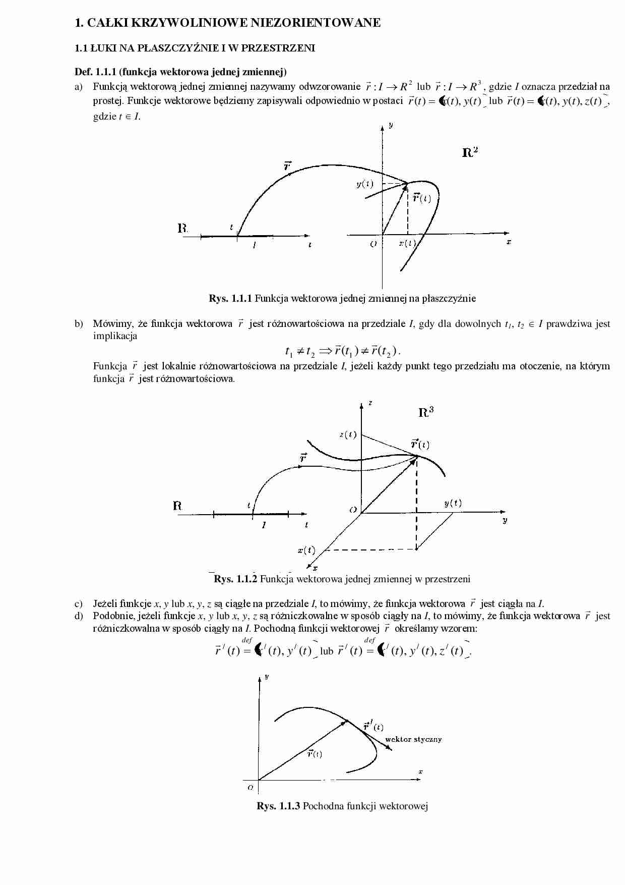 Elementy analizy wektorowej - wykład - strona 1