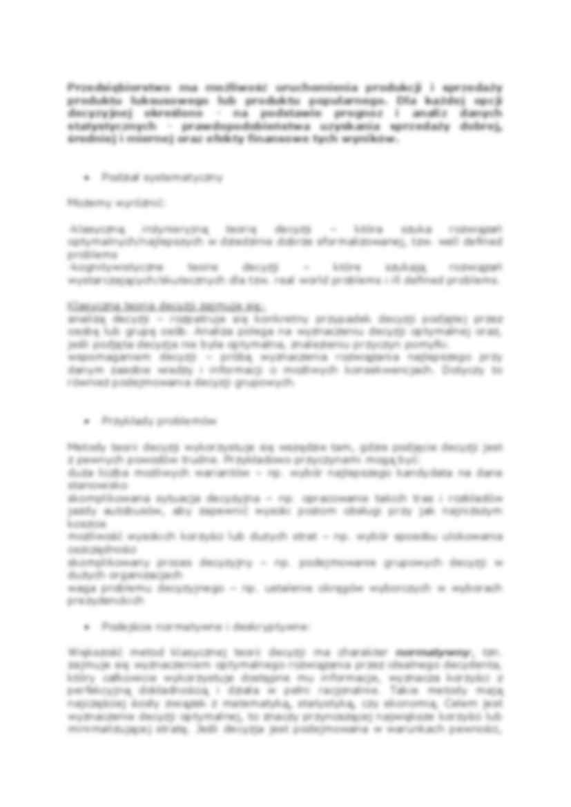 Teoria decyzji - wykład - strona 2