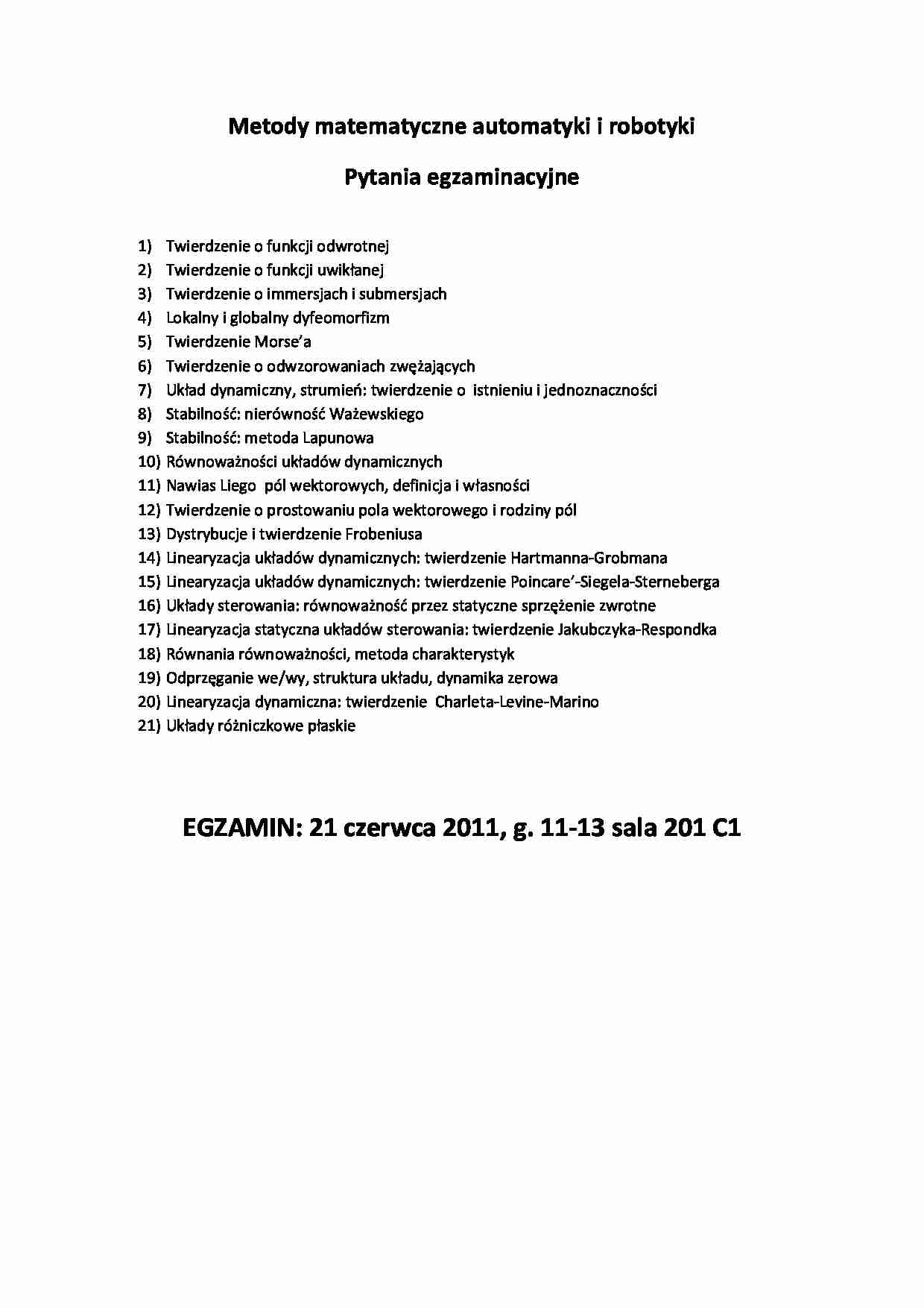 Zagadnienia na egzamin - strona 1