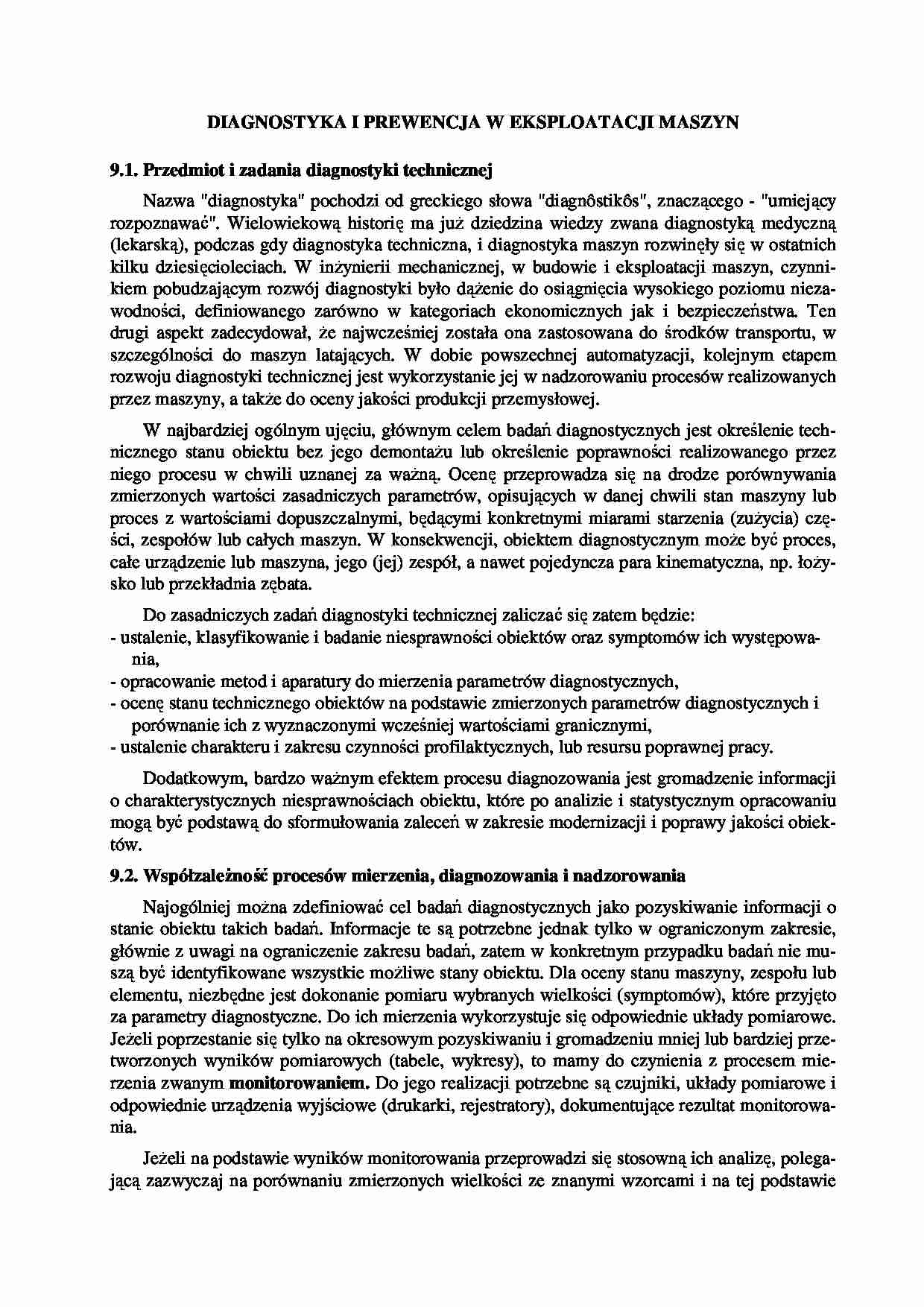 Diagnostyka i prewencja w eksploatacji maszyn - wykład - strona 1