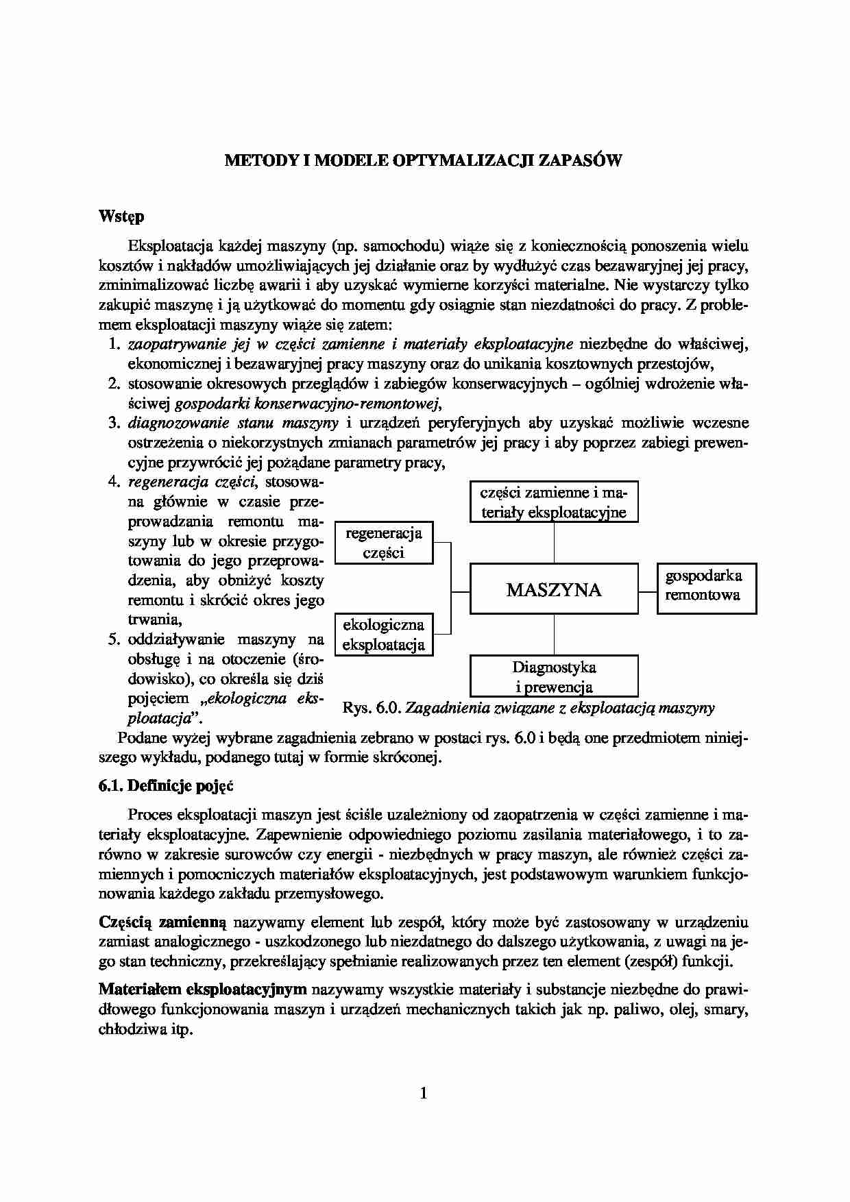 Metody i modele optymalizacji zapasów - wykład - strona 1