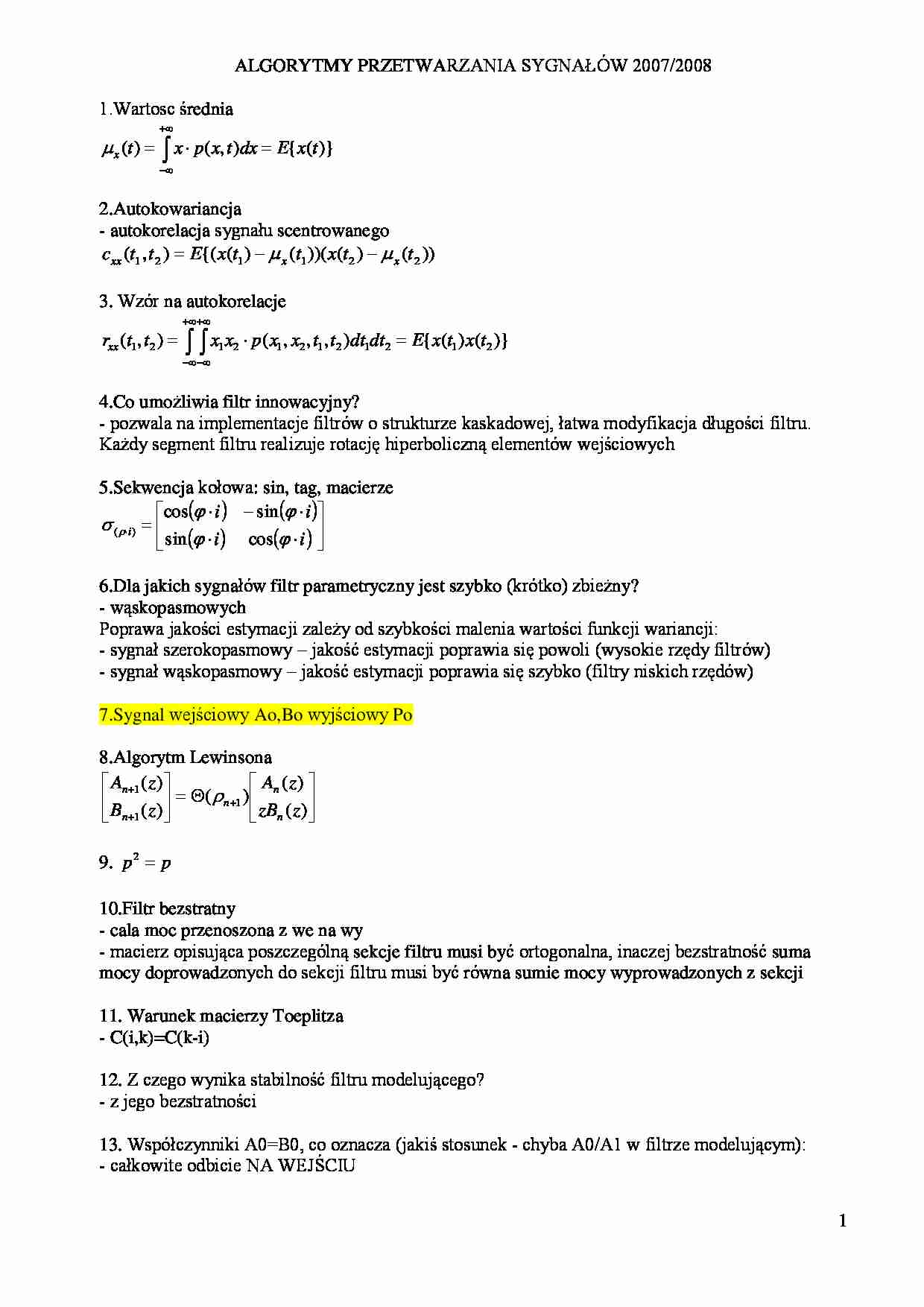 Opracowanie pytań testowych na egzamin - strona 1