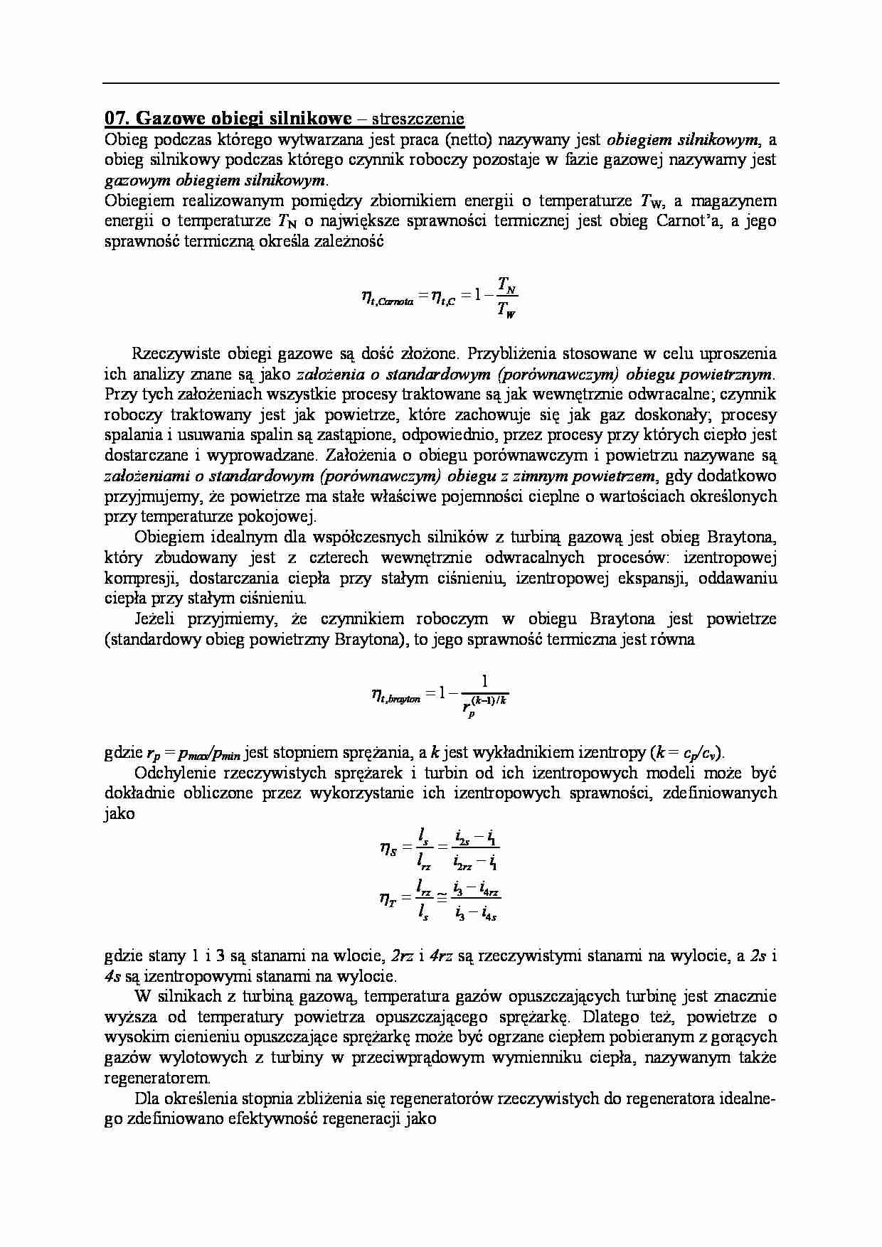 Gazowe obiegi silnikowe-opracowanie - strona 1