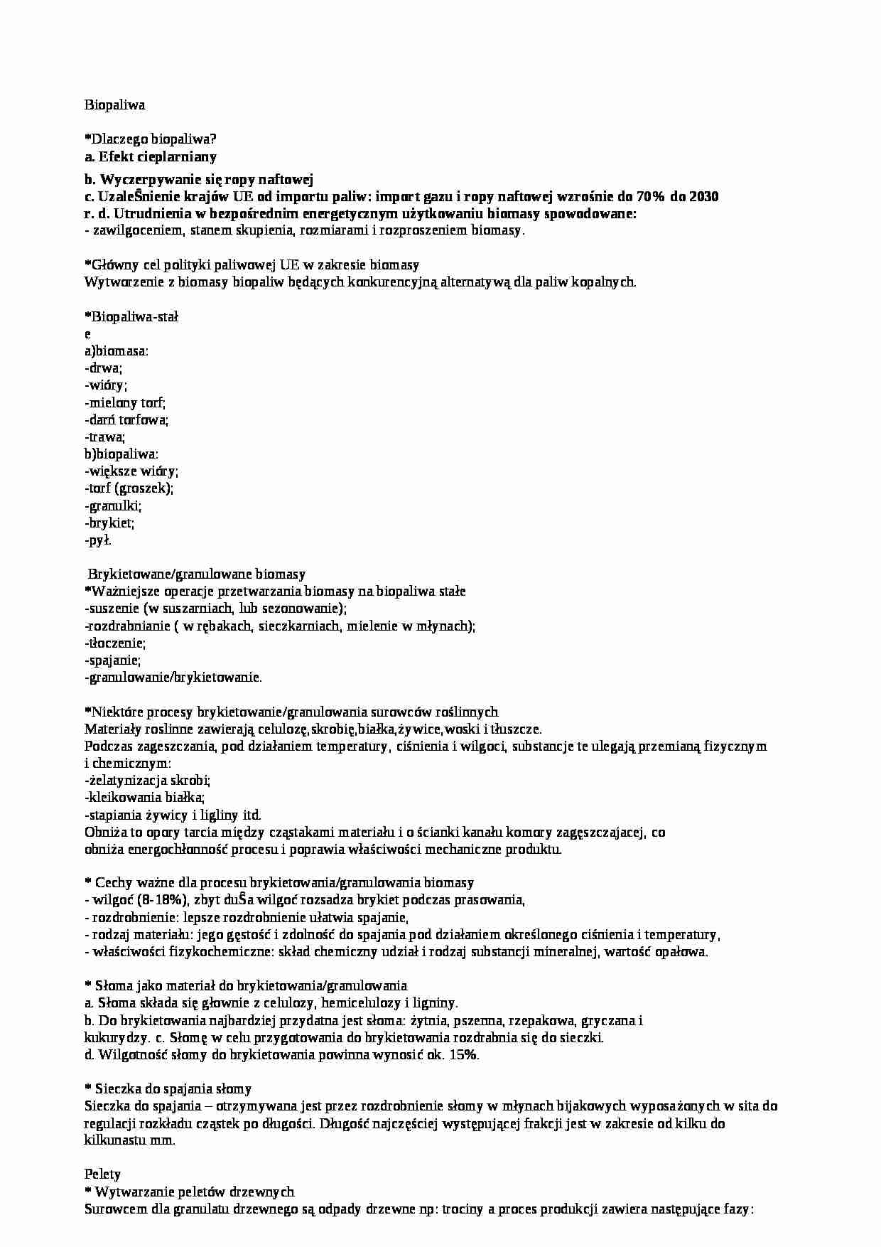 Biopaliwa-opracowanie - biomasa - strona 1