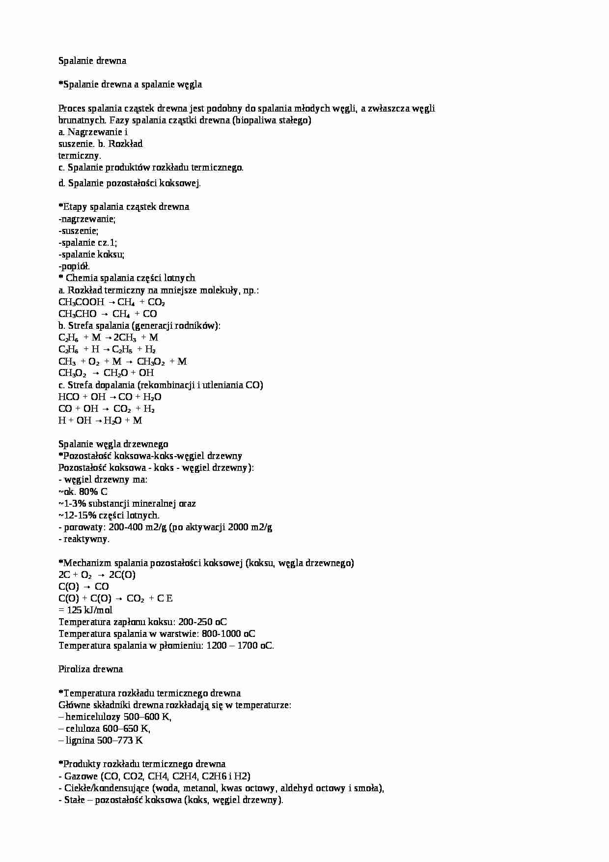 Spalanie drewna-opracowanie - strona 1