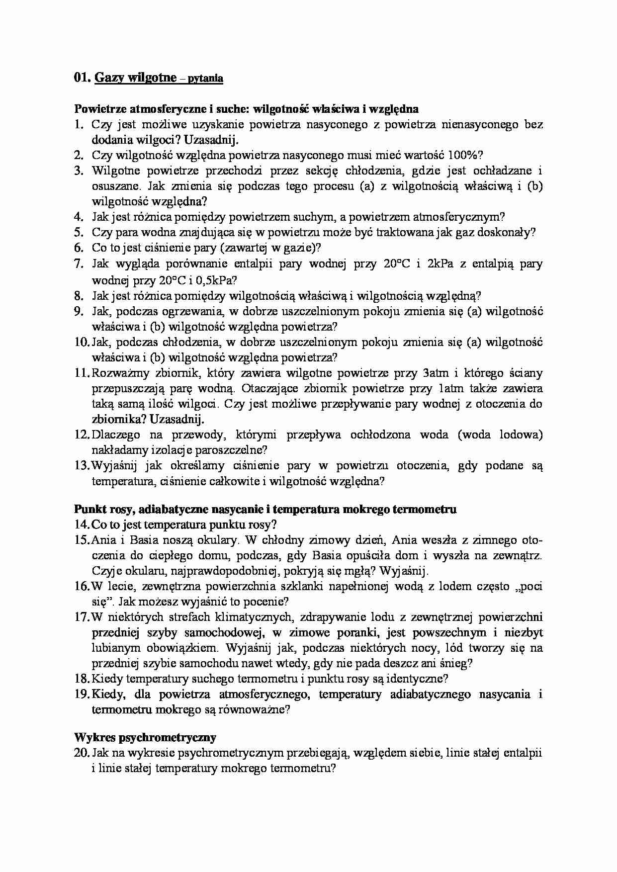 Gazy wilgotne - pytania - strona 1