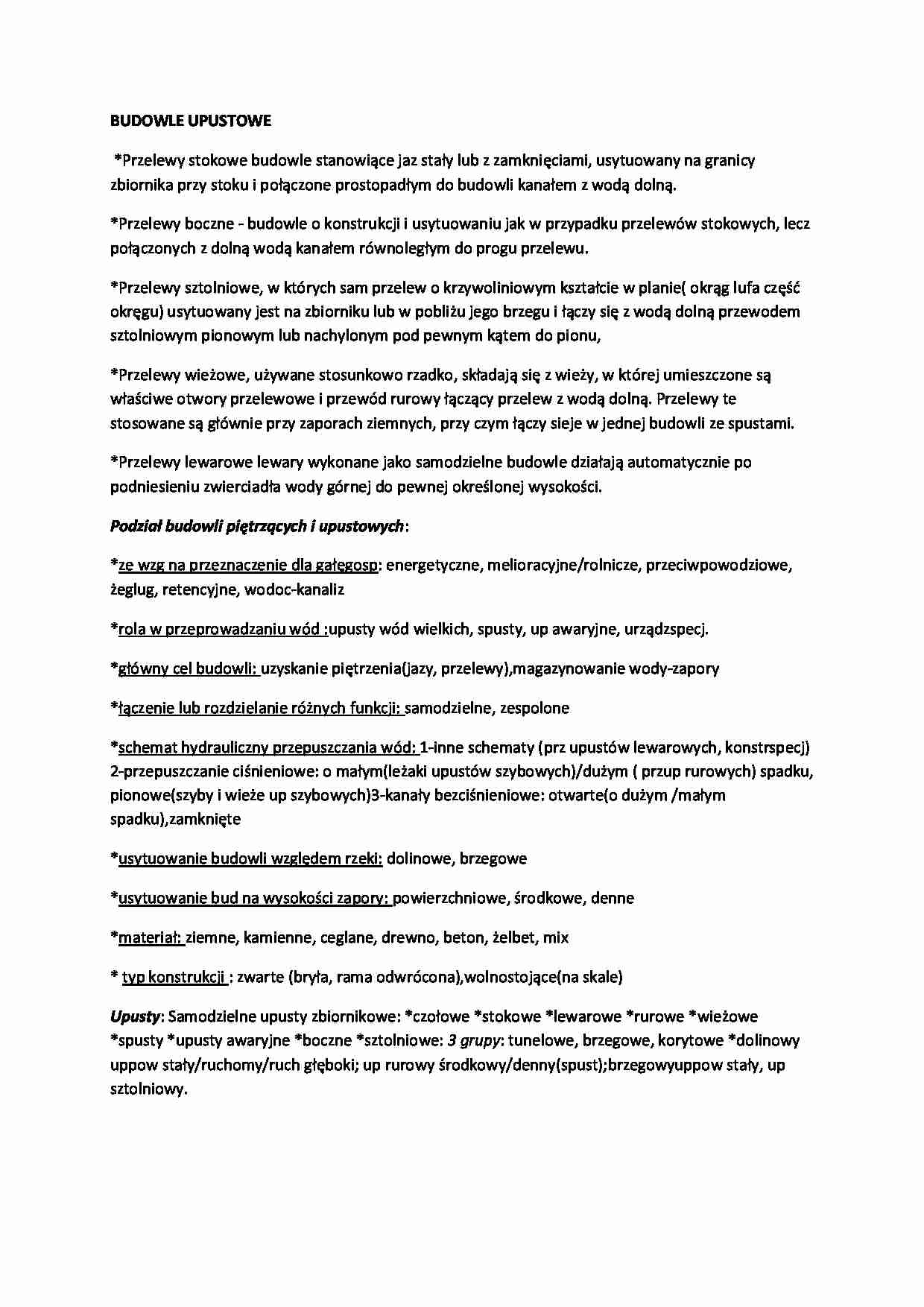 Budowle upustowe-opracowanie - strona 1