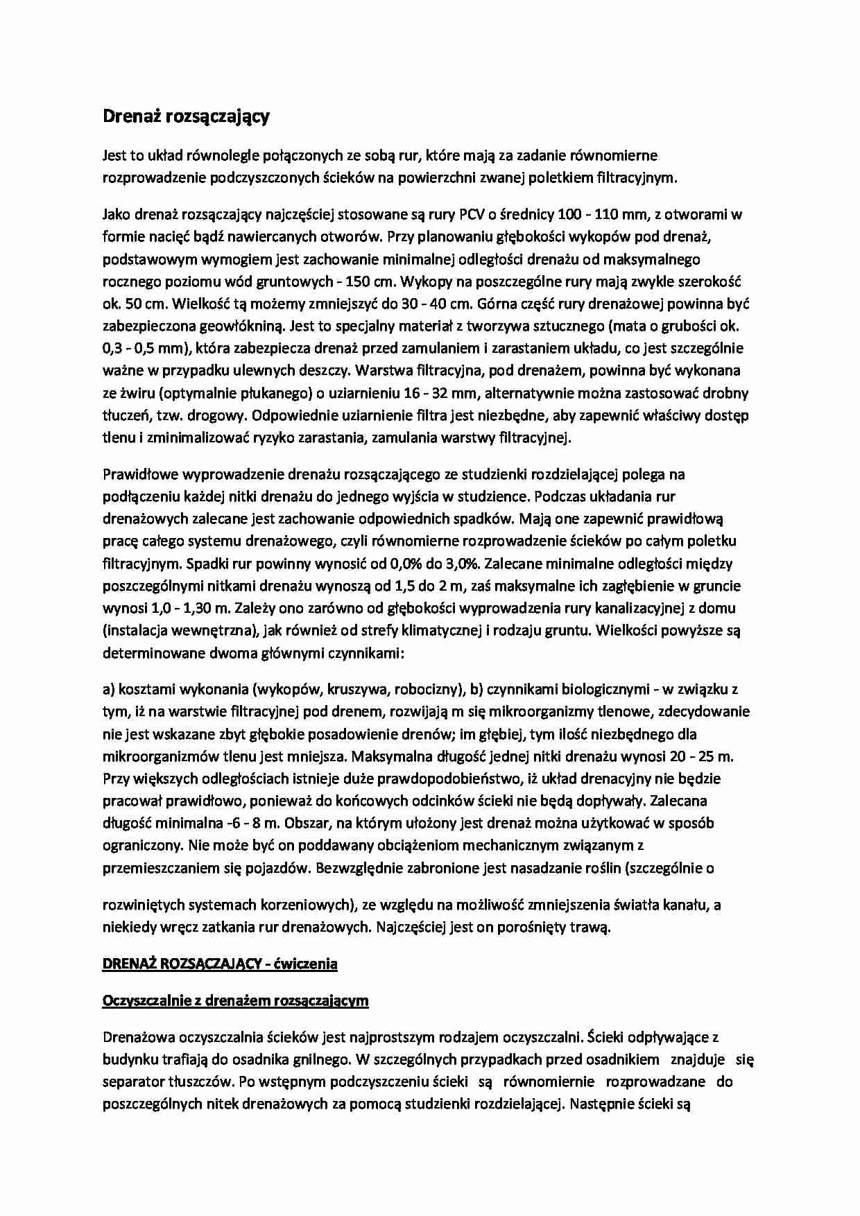 Drenaż rozsączający-opracowanie - strona 1