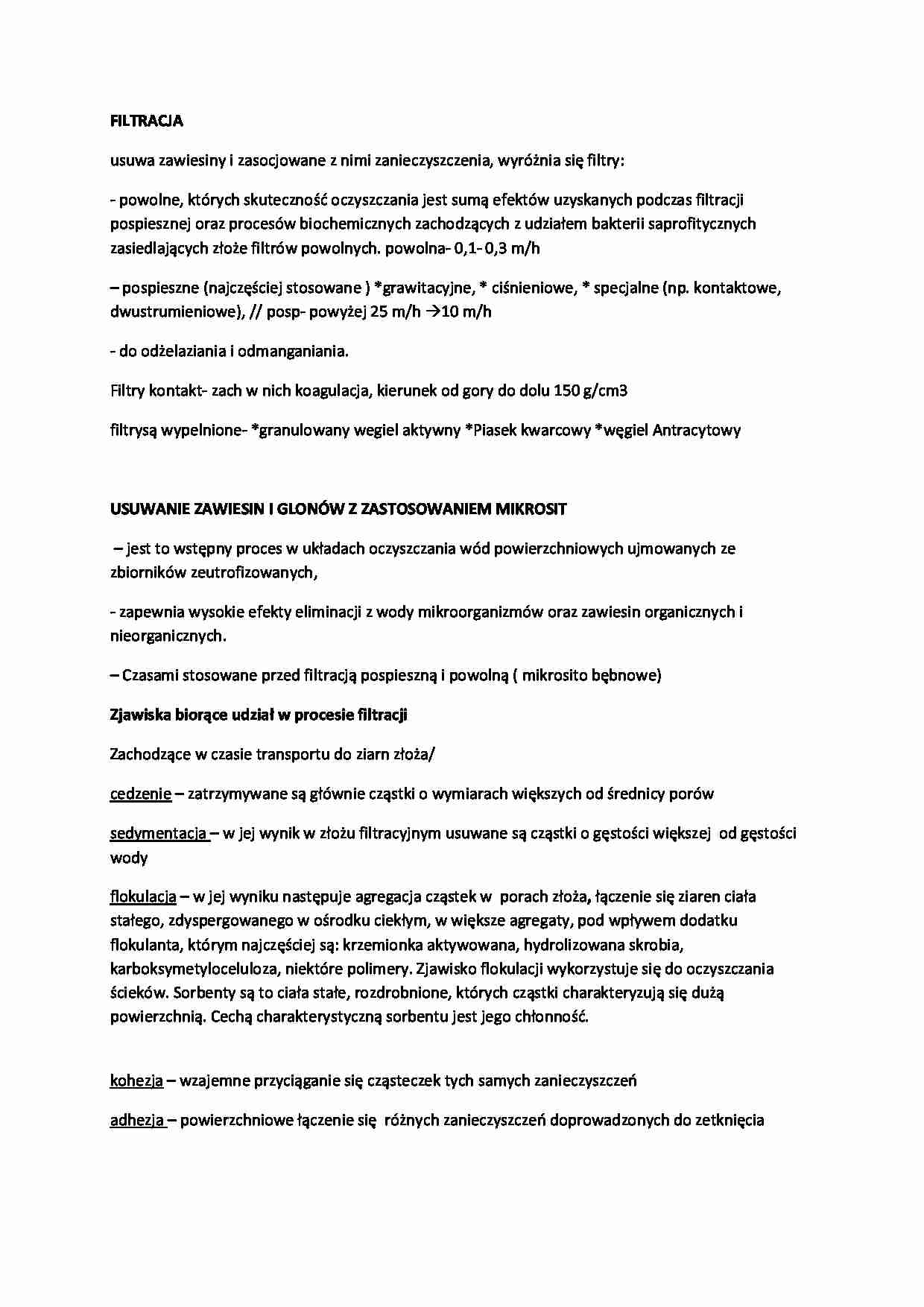 Filtracja-opracowanie - INFILTRACJA - strona 1