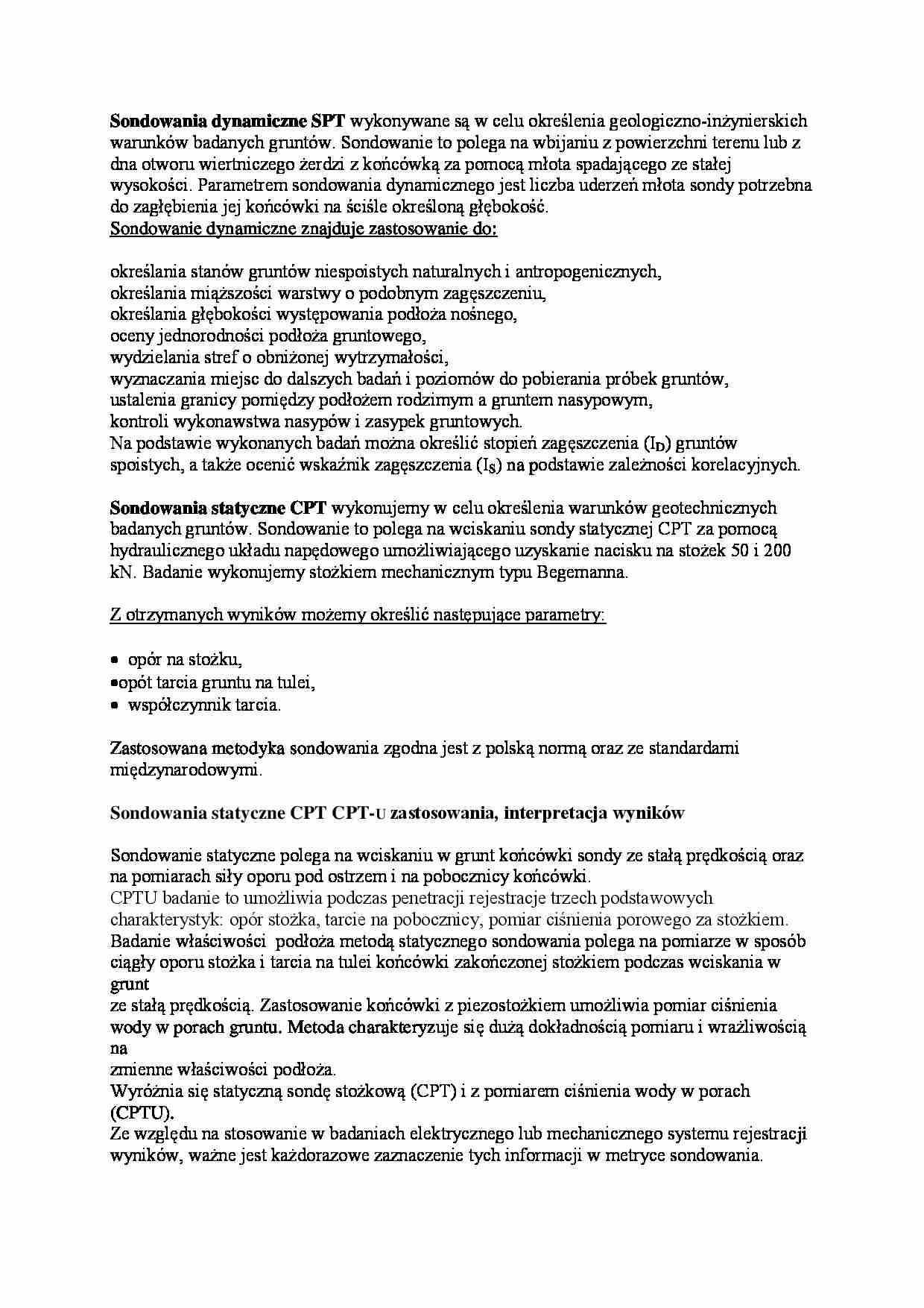 Sondowanie dynamiczne-opracowanie - strona 1