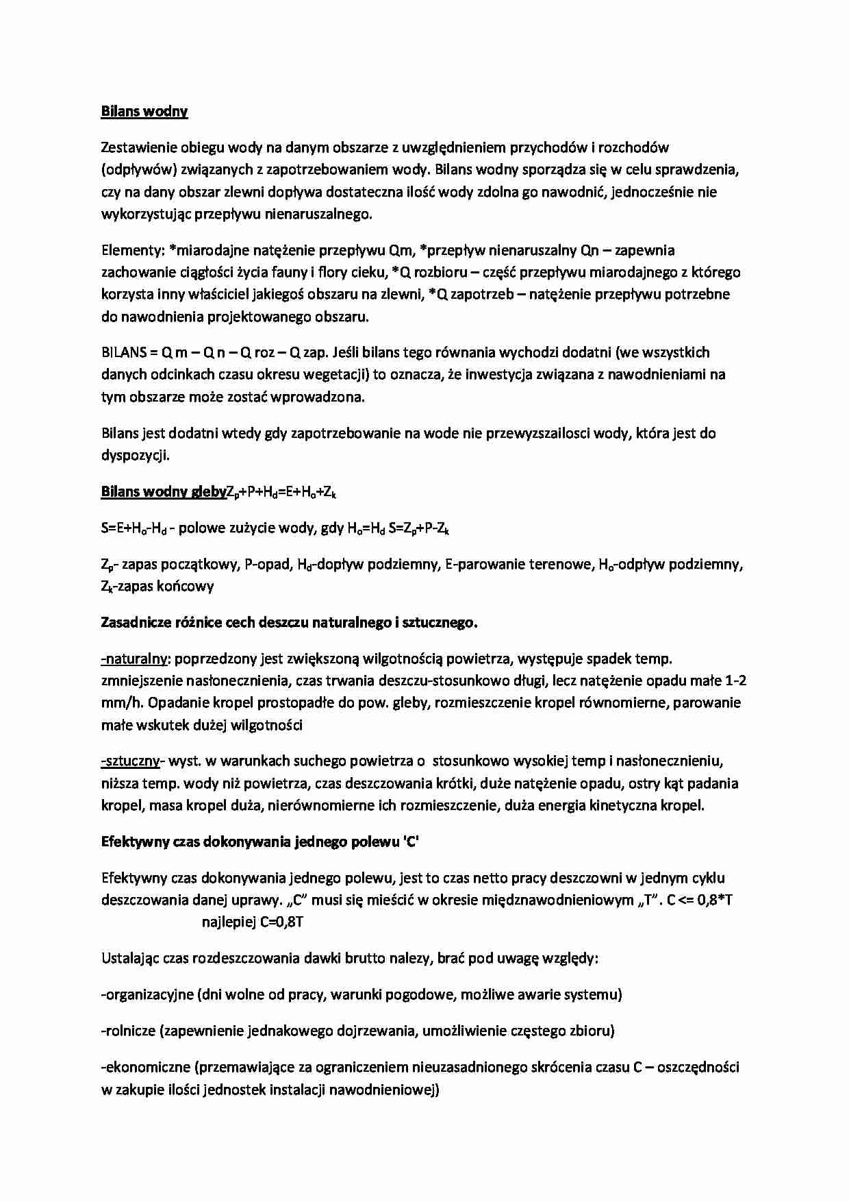 Bilans wodny-opracowanie - strona 1