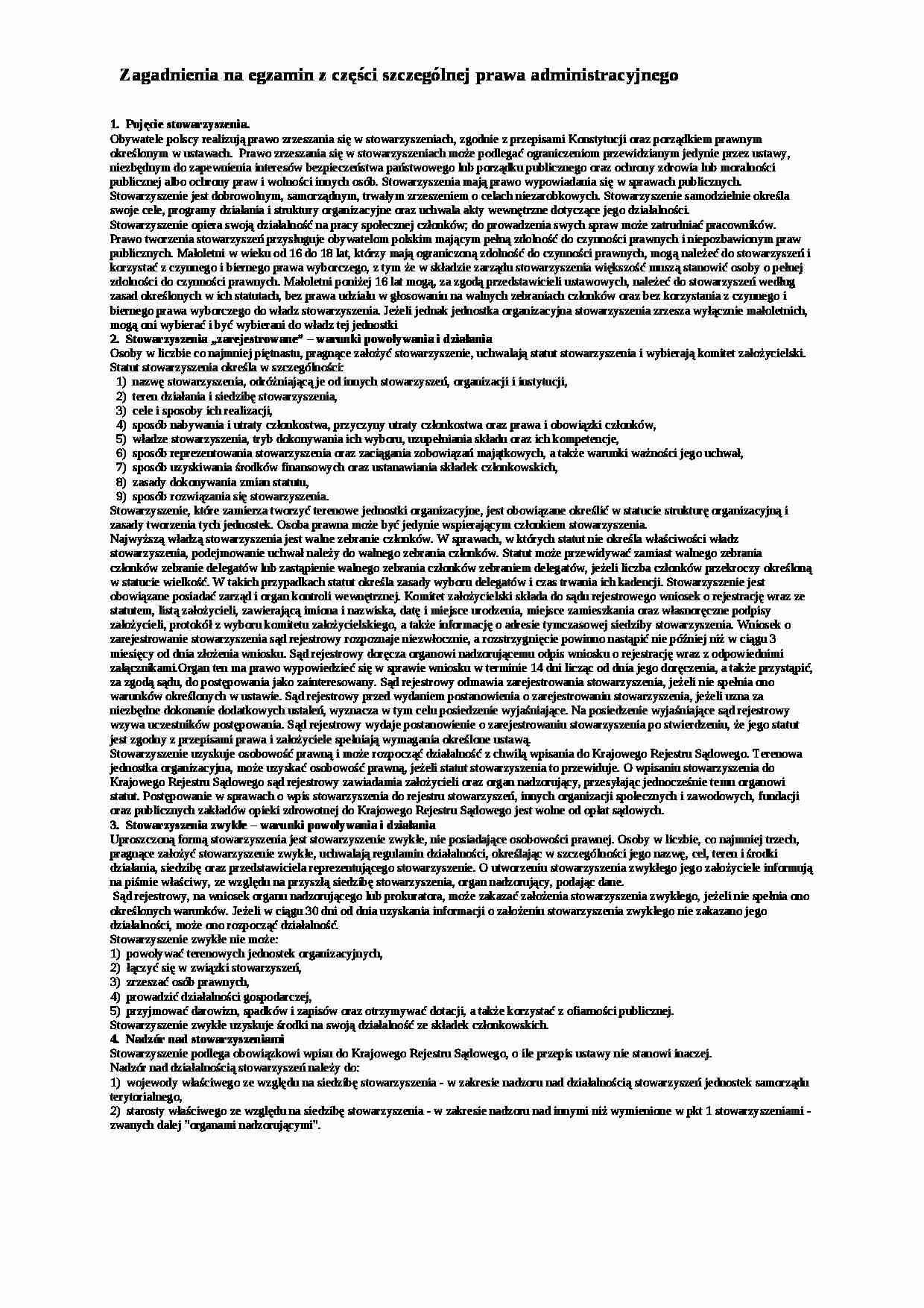 prawo administracyjne -  Stowarzyszenia zwykłe - strona 1
