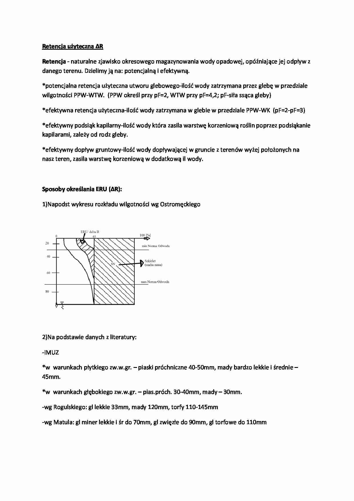 Retencja użyteczna-opracowanie - strona 1