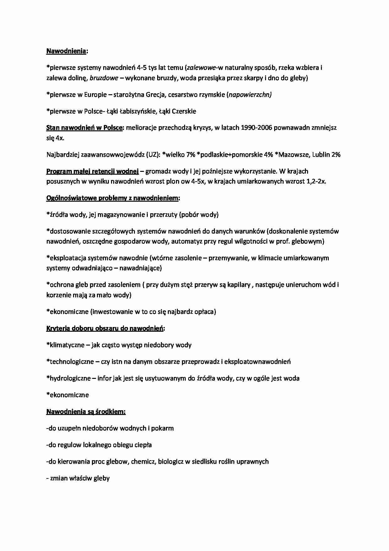 Wstęp do nawodnień-opracowanie - strona 1