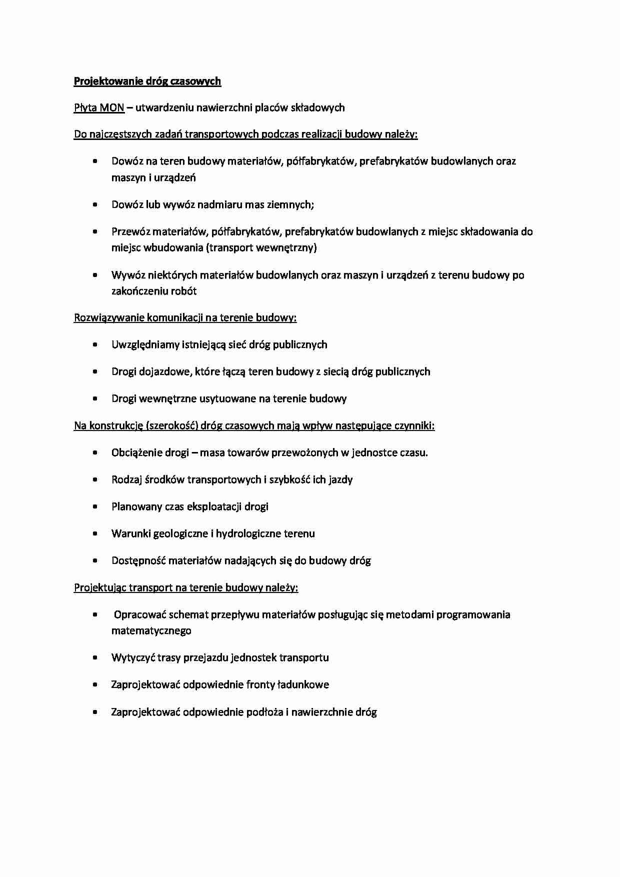 Projektowanie dróg czasowych-opracowanie - strona 1
