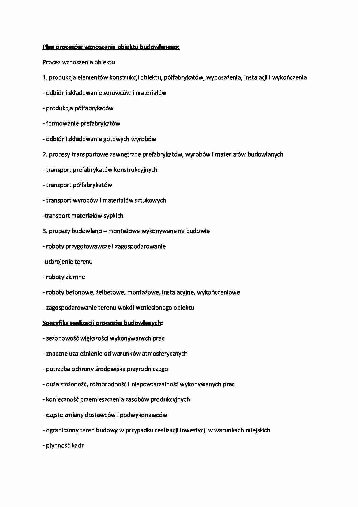 Wznoszenie obiektu budowlanego-opracowanie - strona 1