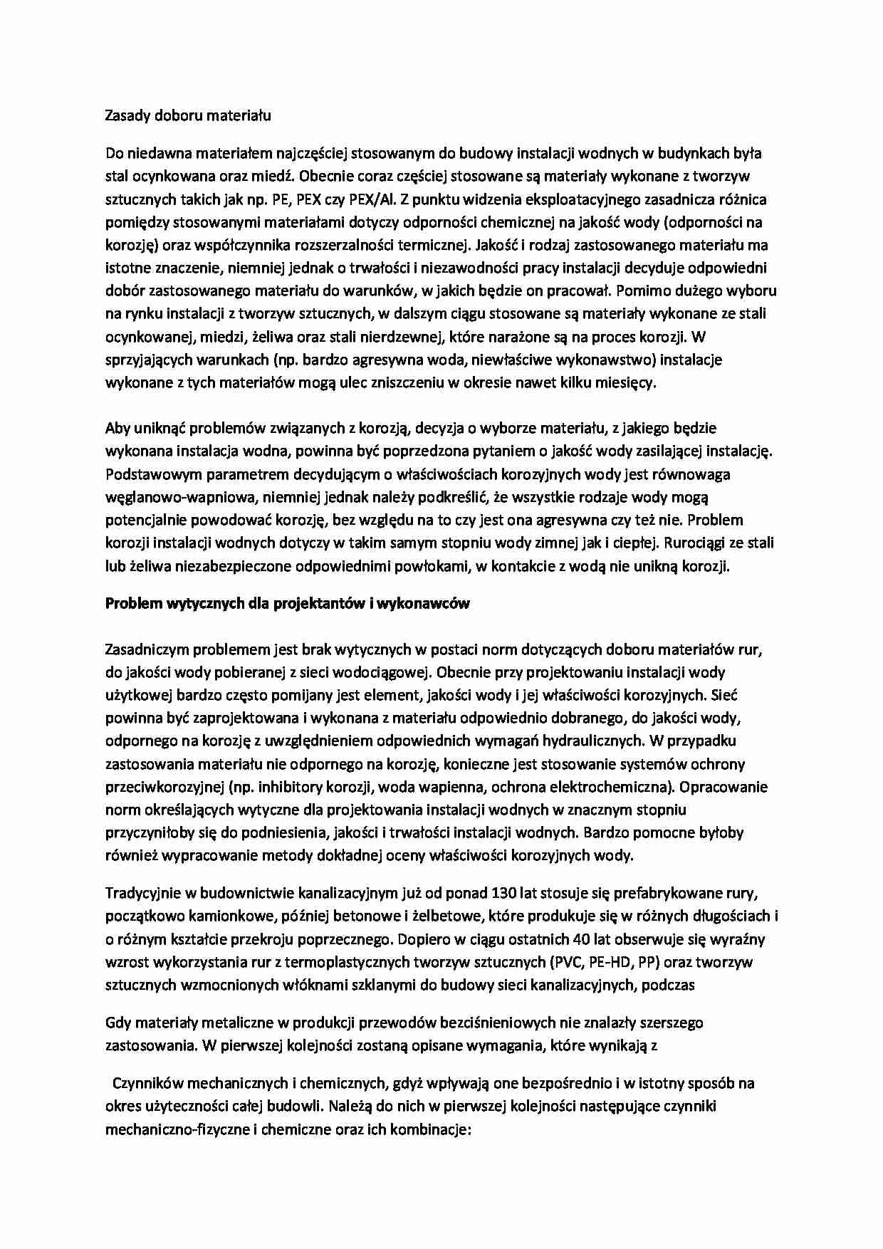 Zasady doboru materiału-opracowanie - strona 1