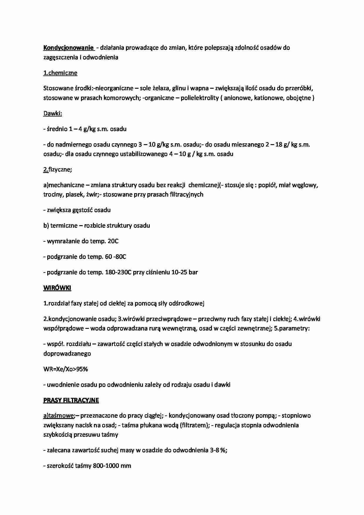 Kondycjonowanie - prasy i wirówki-opracowanie - strona 1